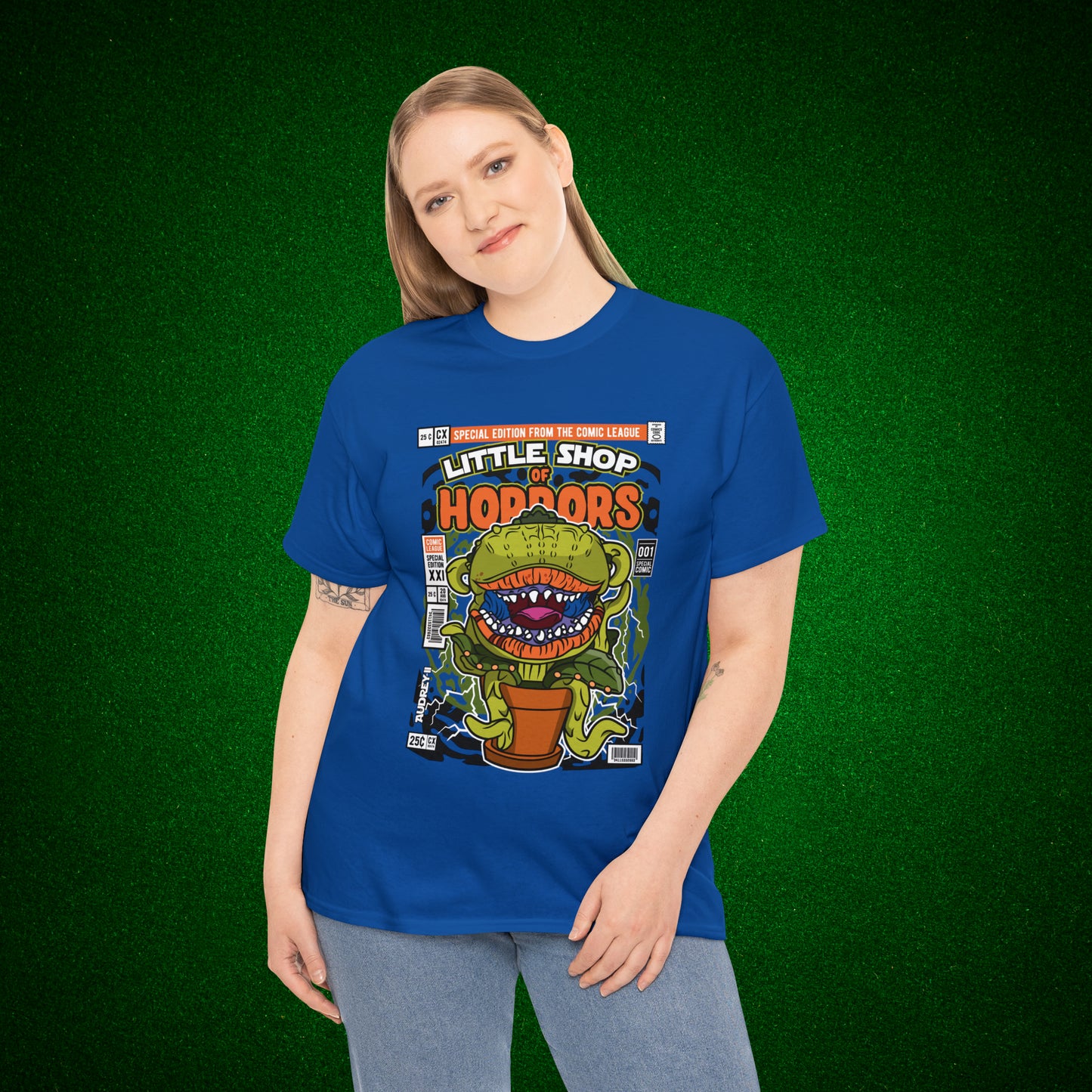 Little Shop of Horrors Audrey Pop Culture Mock Comic Cover heavy cotton T-shirt