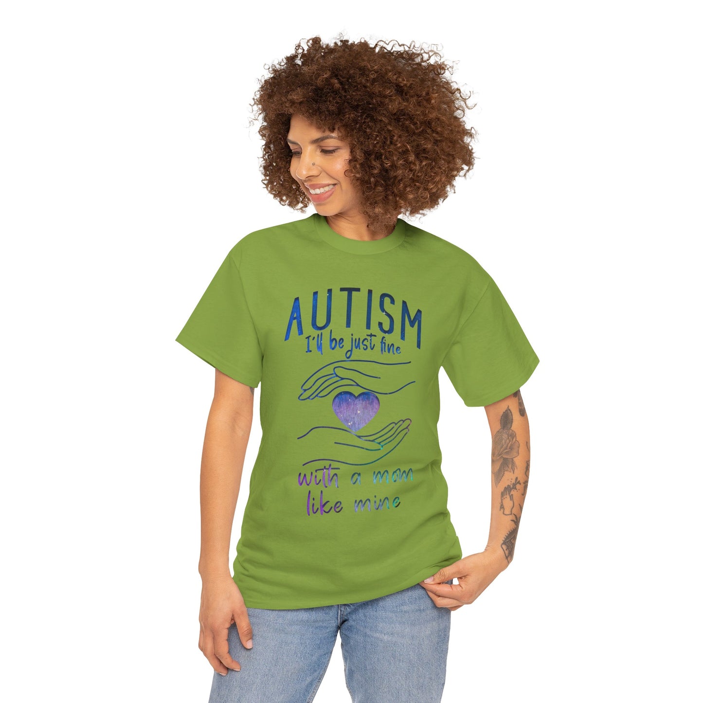 Autism I'll Be Just Fine with a Mom Like Mine T-shirt Unisex Heavy Cotton