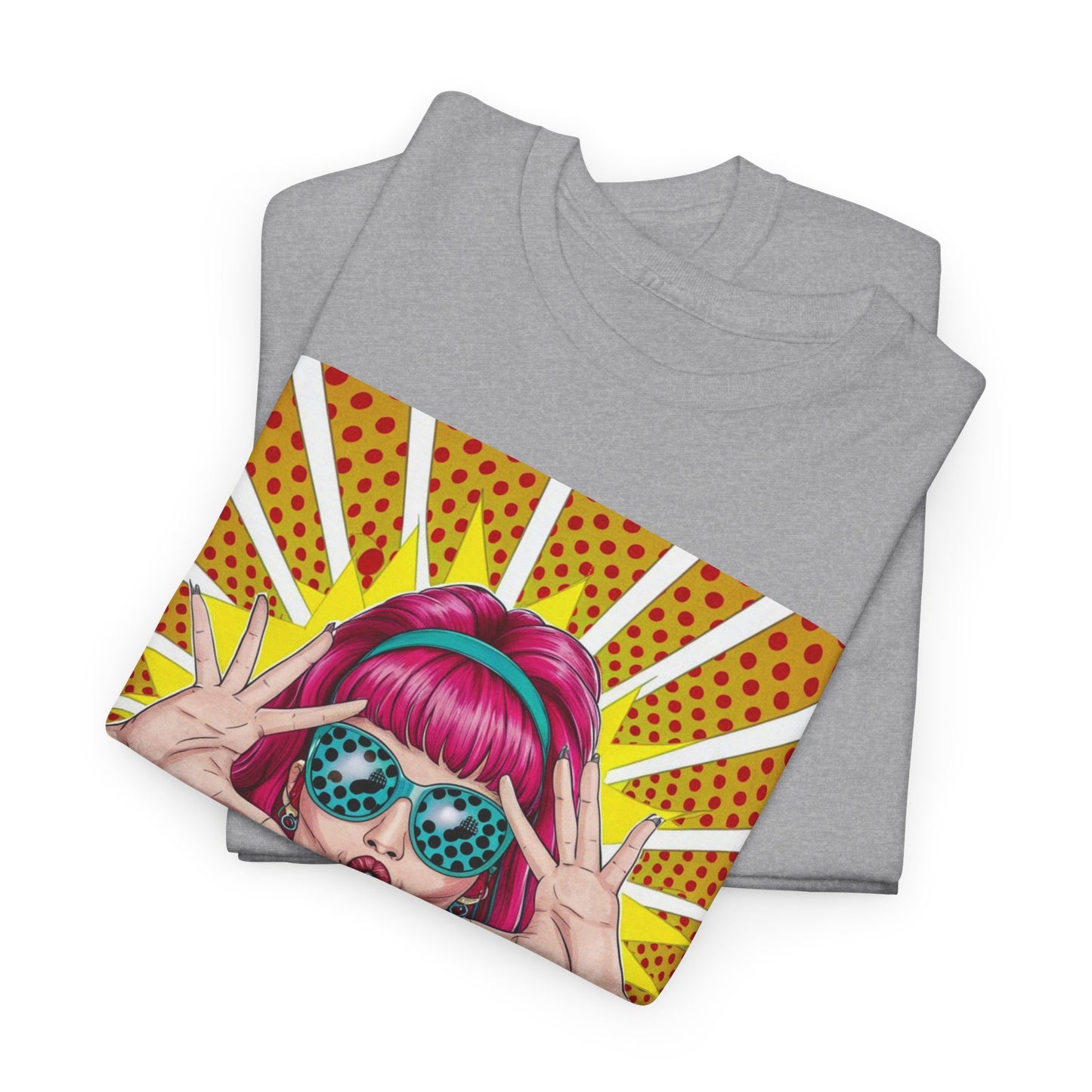 Sexy Retro PopArt Girl Vibrant Colors Unisex heavy cotton Tshirt