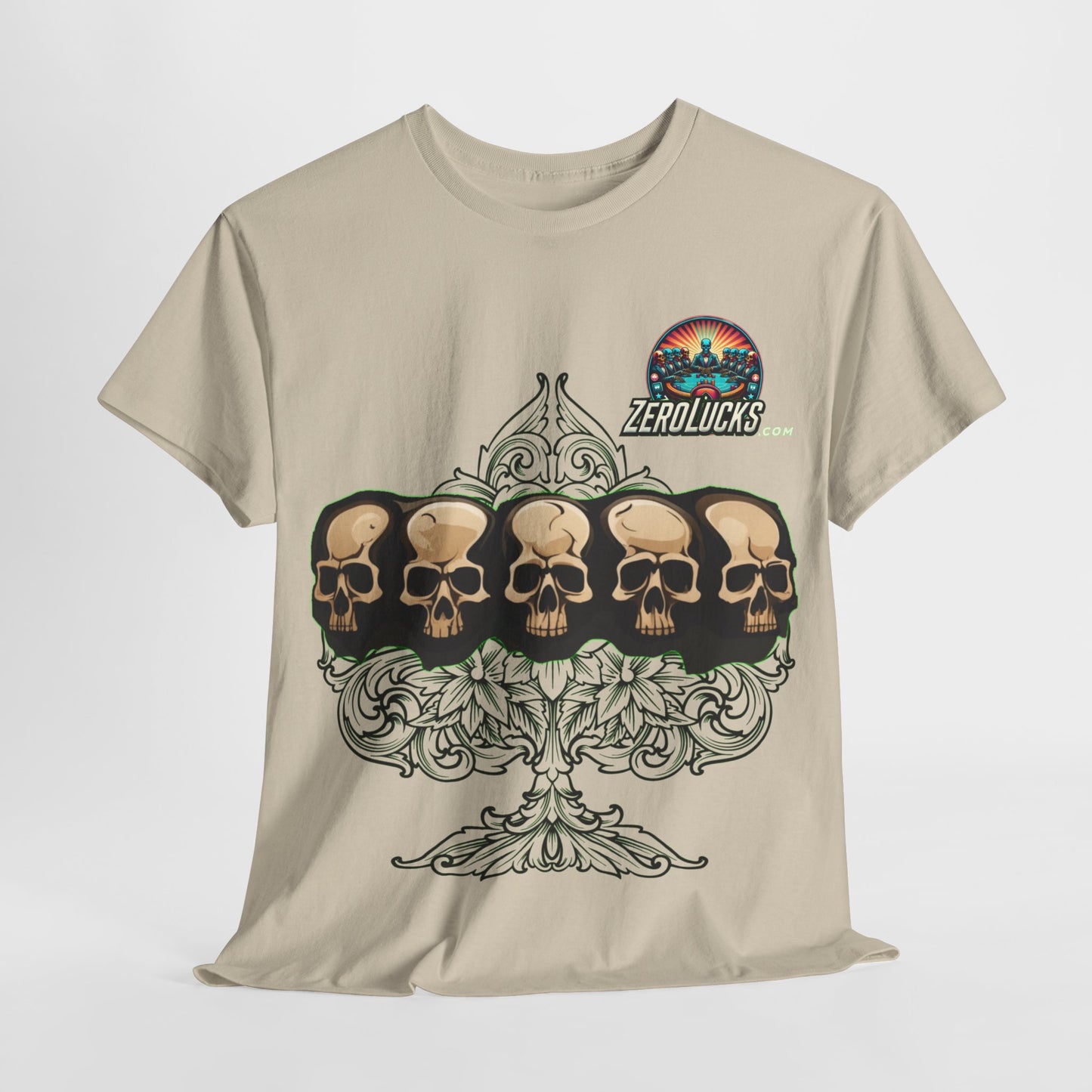 No Lucks Skulls with Spade T-shirt Unisex Heavy Cotton