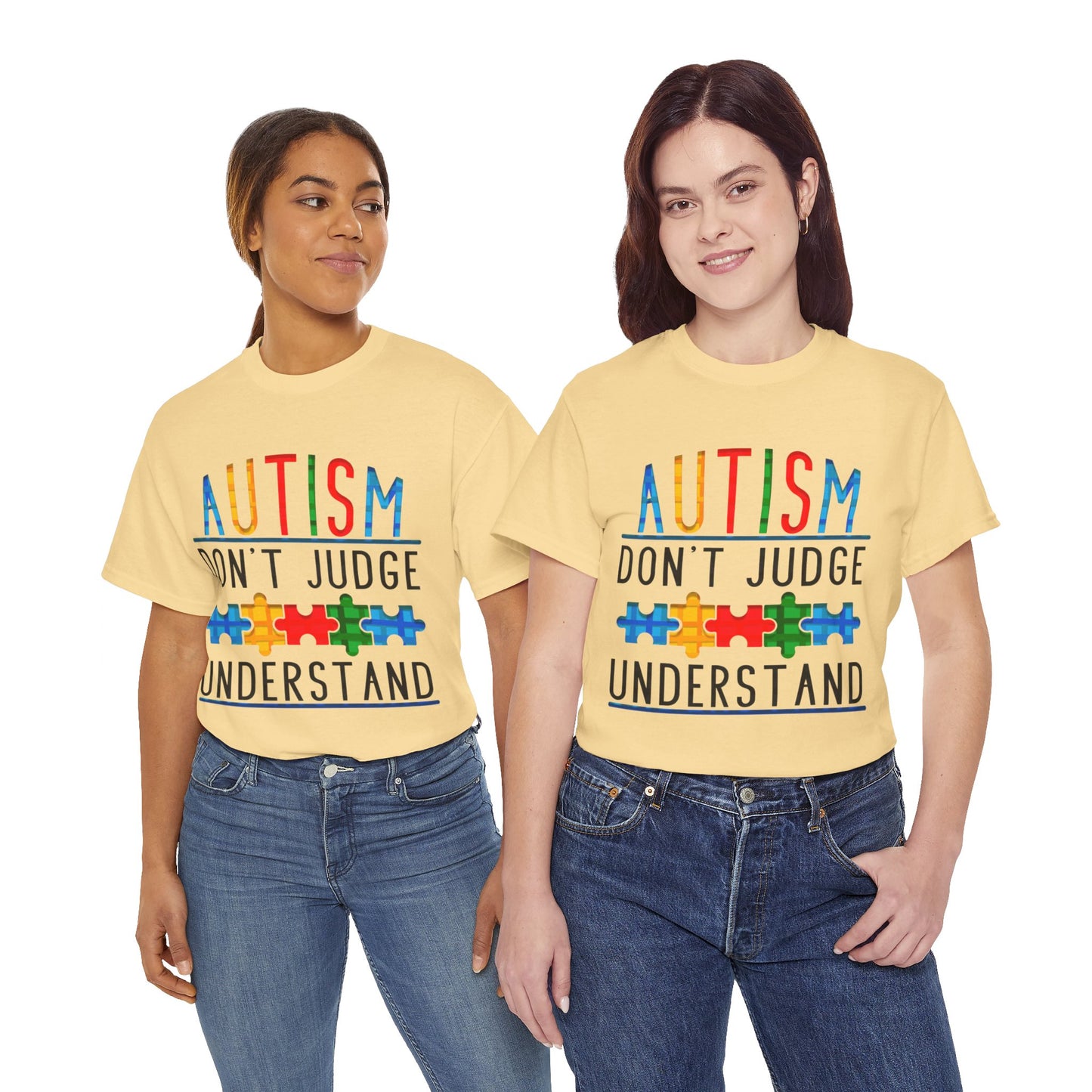 Autism Don't Judge Understand T-shirt Unisex Heavy Cotton