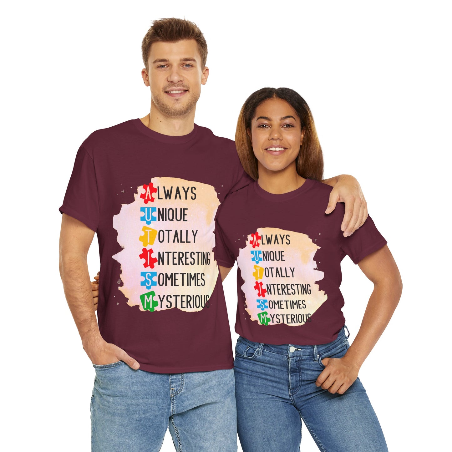 Autism Always Unique Totally Interesting Sometimes Mysterious T-shirt Unisex Heavy Cotton