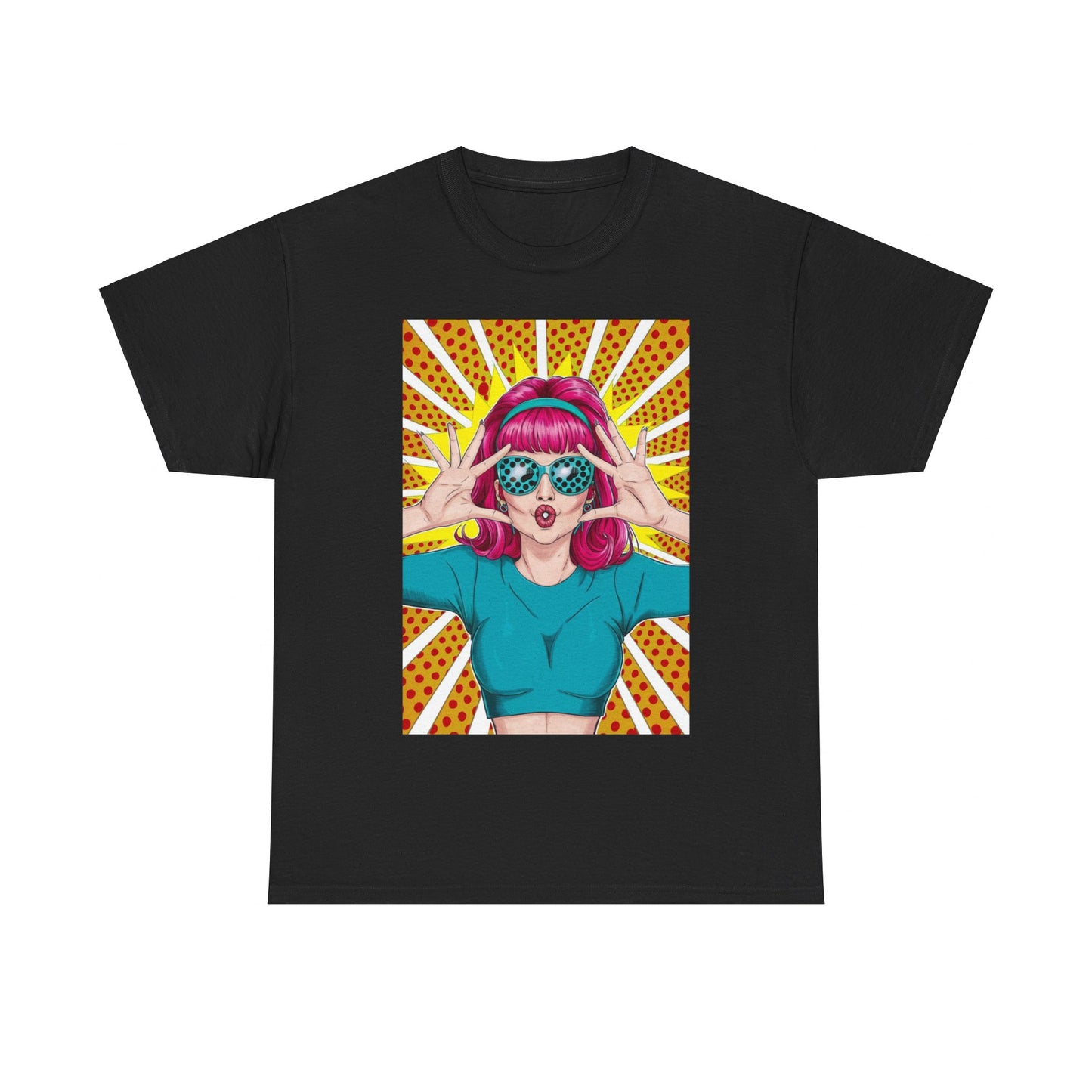 Sexy Retro PopArt Girl Vibrant Colors Unisex heavy cotton Tshirt