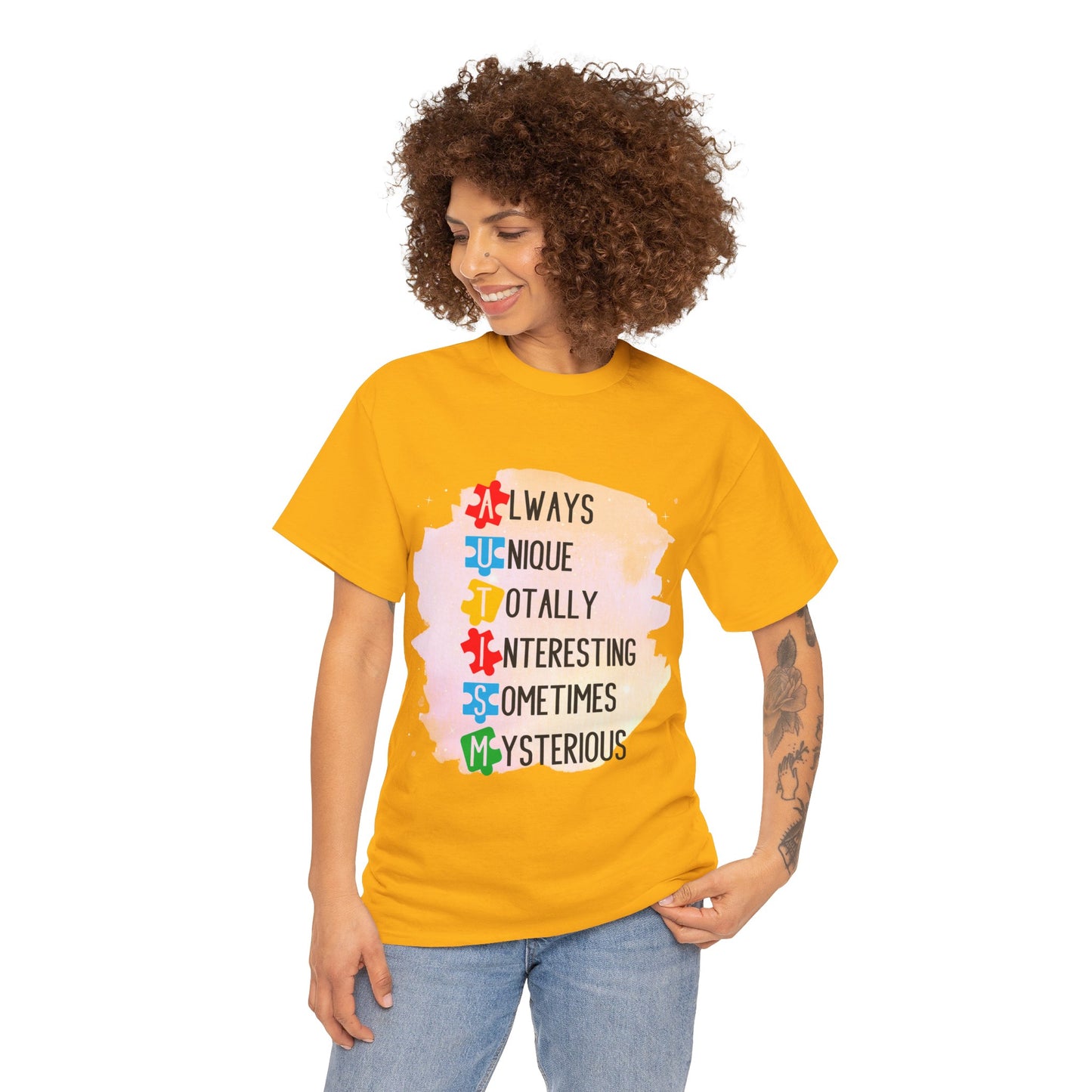 Autism Always Unique Totally Interesting Sometimes Mysterious T-shirt Unisex Heavy Cotton