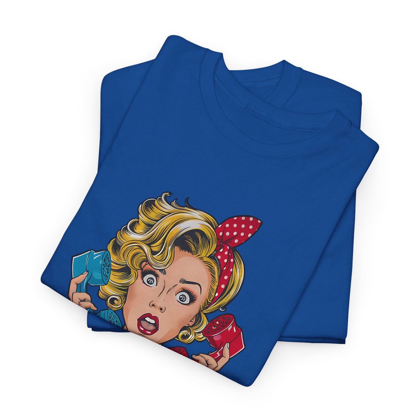 PopArt Girl on the Phone  Tshirt unisex heavy cotton