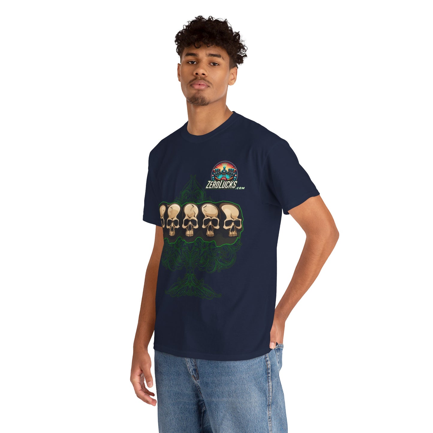 No Lucks Skulls with Spade T-shirt Unisex Heavy Cotton