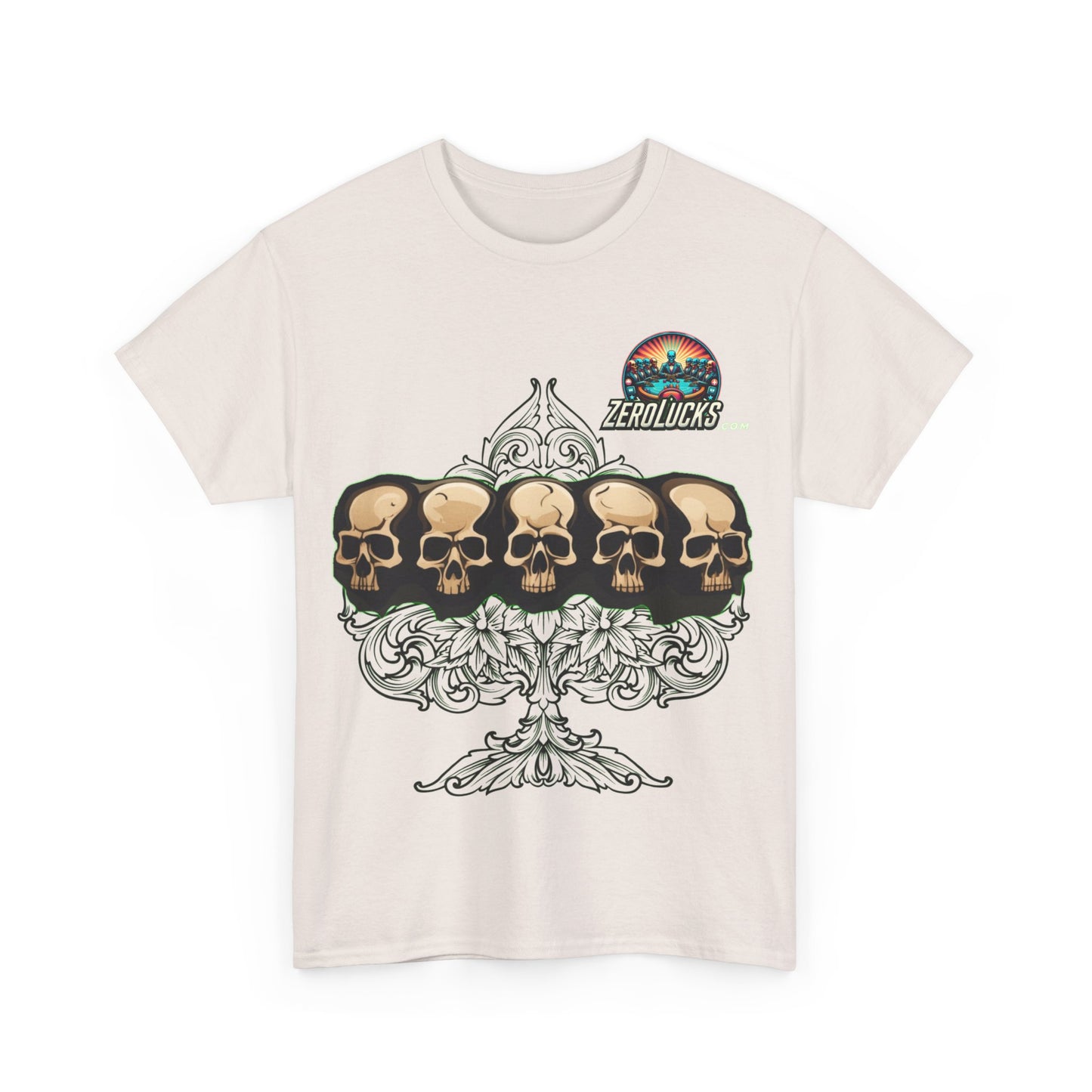 No Lucks Skulls with Spade T-shirt Unisex Heavy Cotton