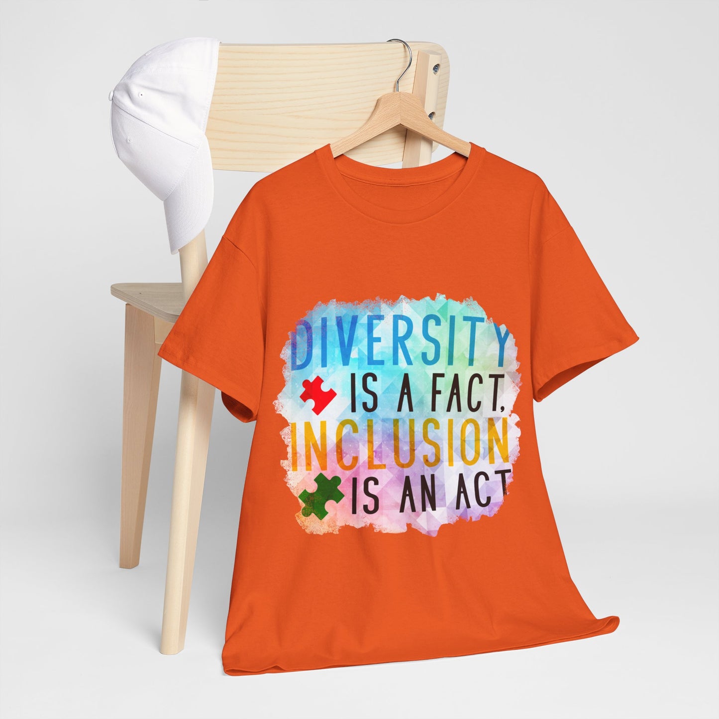 Autism Diversity is a Fact, Inclusion is an Act T-shirt Unisex Heavy Cotton
