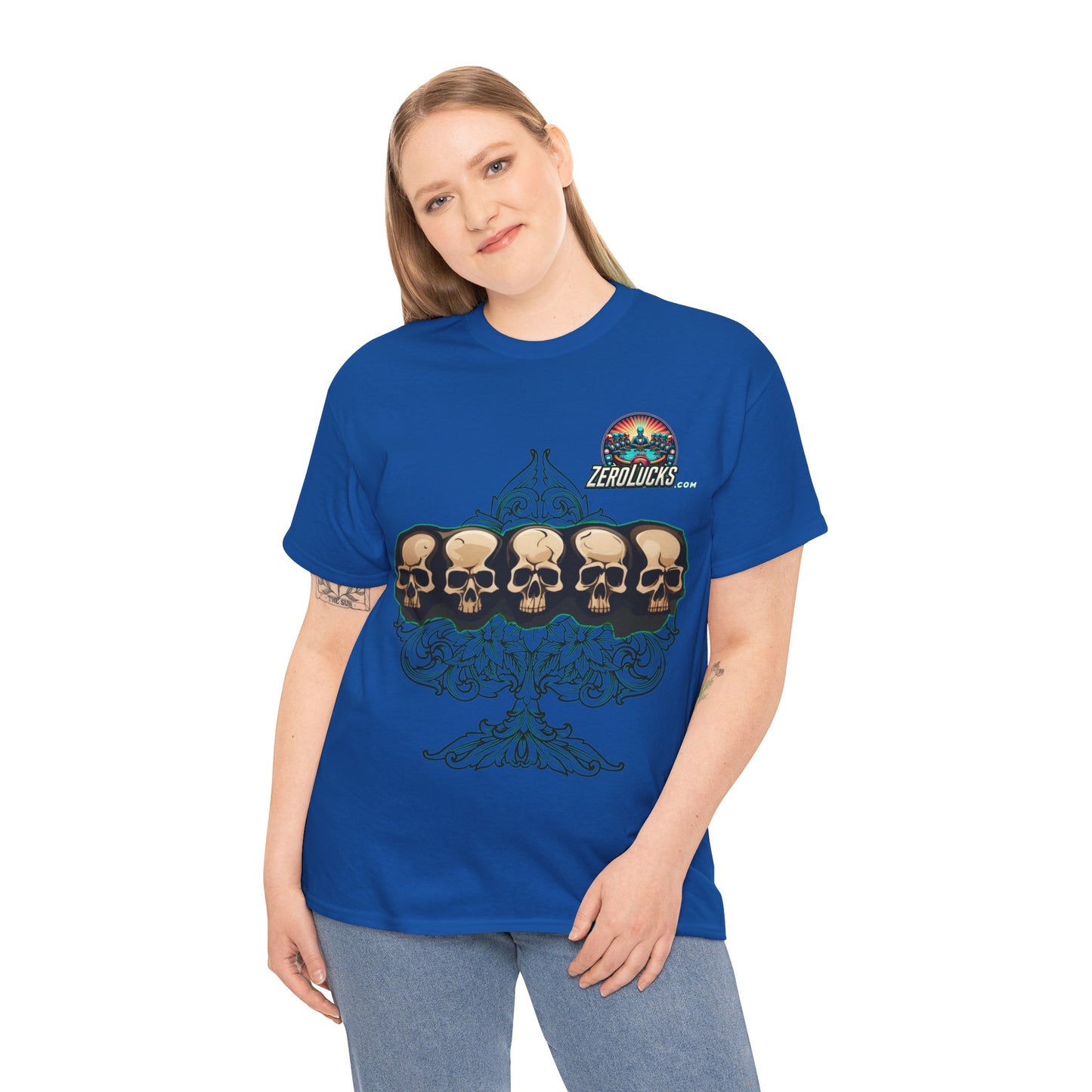 No Lucks Skulls with Spade T-shirt Unisex Heavy Cotton