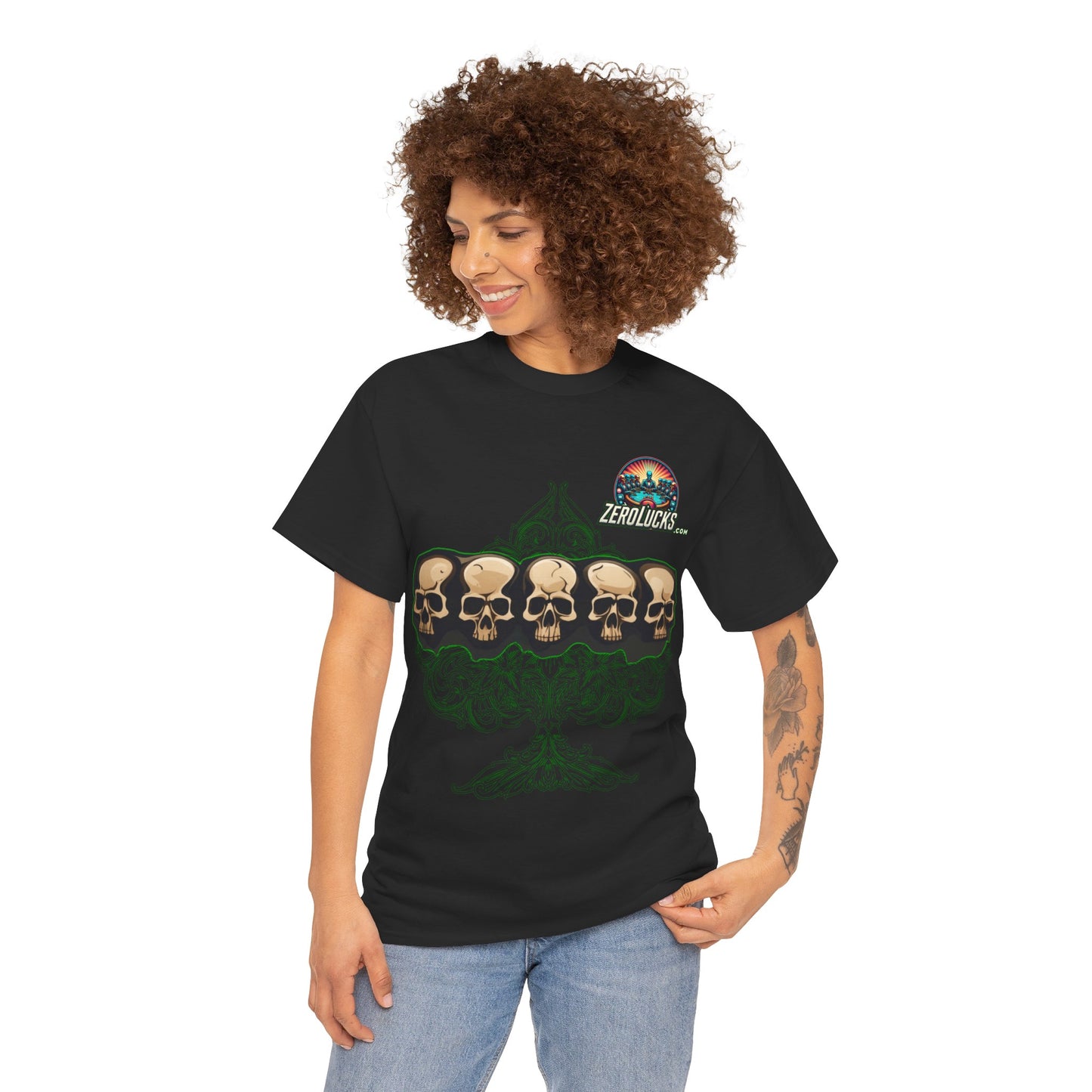 No Lucks Skulls with Spade T-shirt Unisex Heavy Cotton