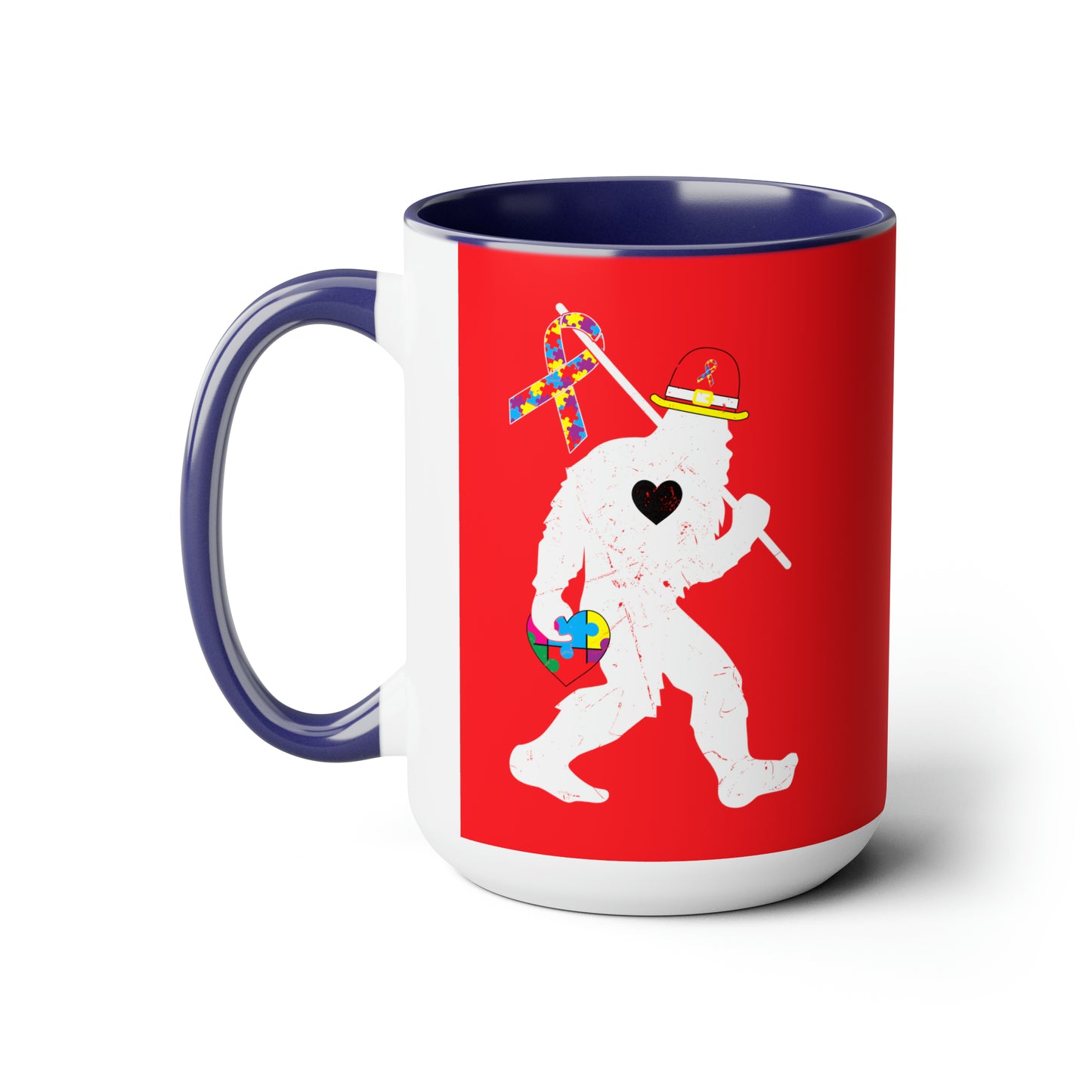 Bigfoot Heart Puzzle Piece Autism - 11oz Mug
