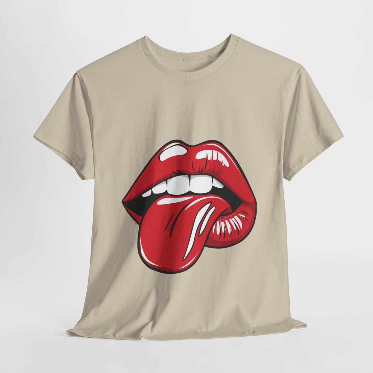 Sexy Retro PopArt Red Lips and Tounge Unisex heavy cotton Tshirt