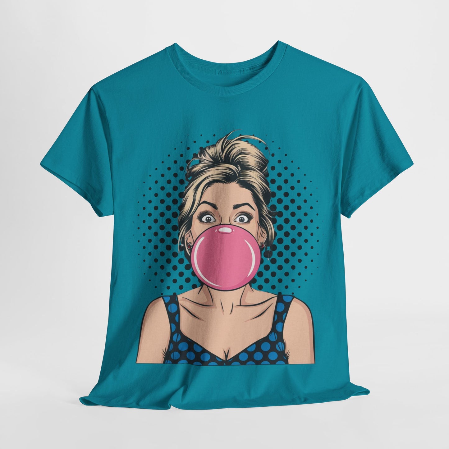 PopArt Girl Bubble Gum Bubble Tshirt unisex heavy cotton