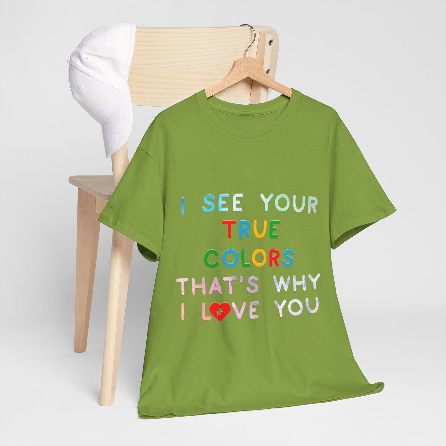 Autism I See Your True Colors That's Why I Love you T-shirt Unisex Heavy Cotton