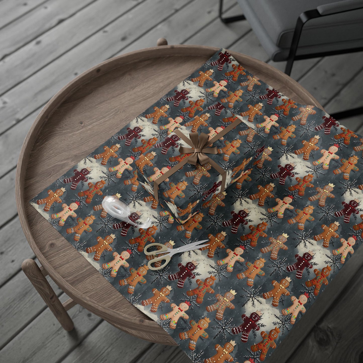 Wrapping Paper - Tattooed Gingerbread Men (Multiple lengths)