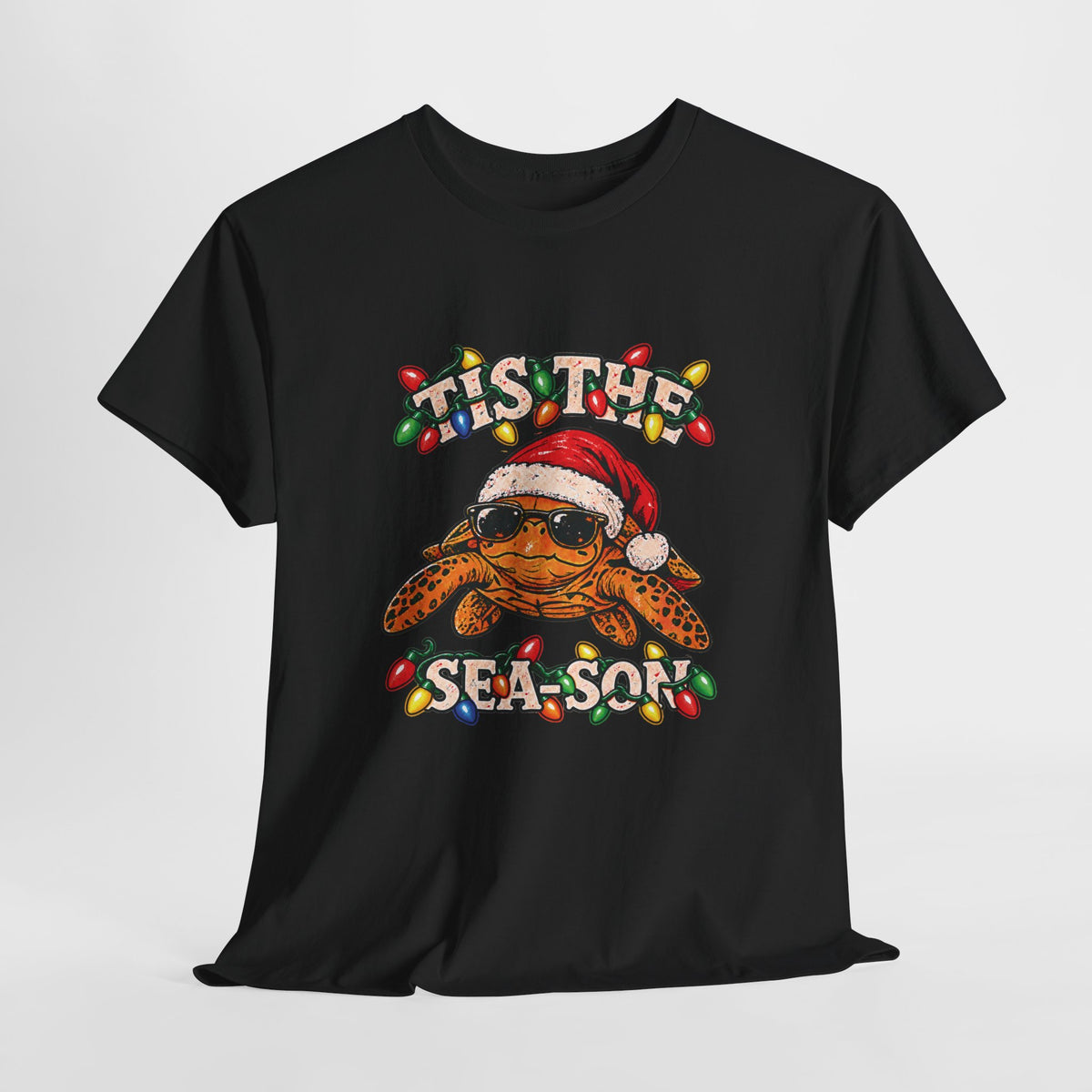 Tis the Sea-Son Christmas Sea Turtle T-Shirt – Coastal Holiday Tee