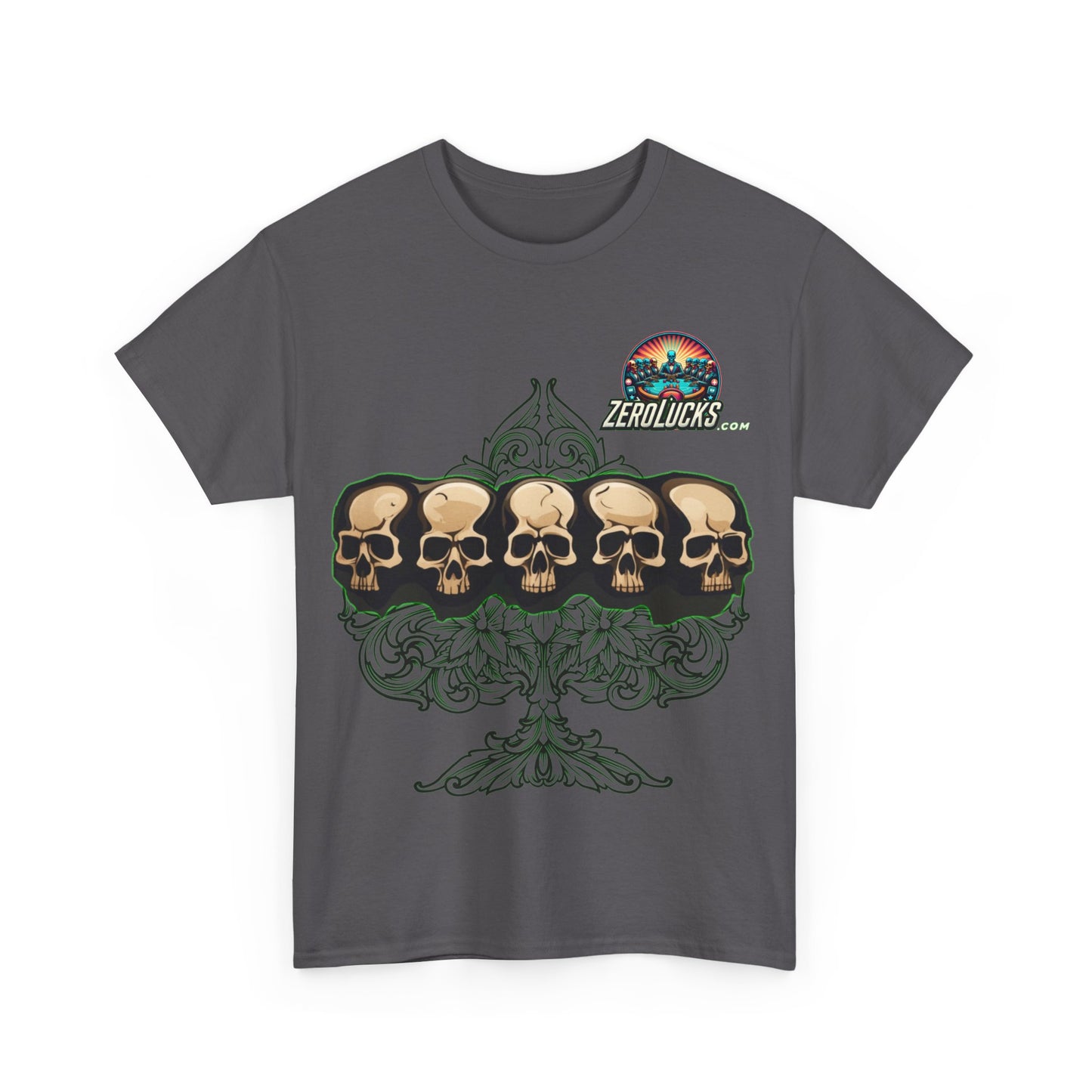 No Lucks Skulls with Spade T-shirt Unisex Heavy Cotton