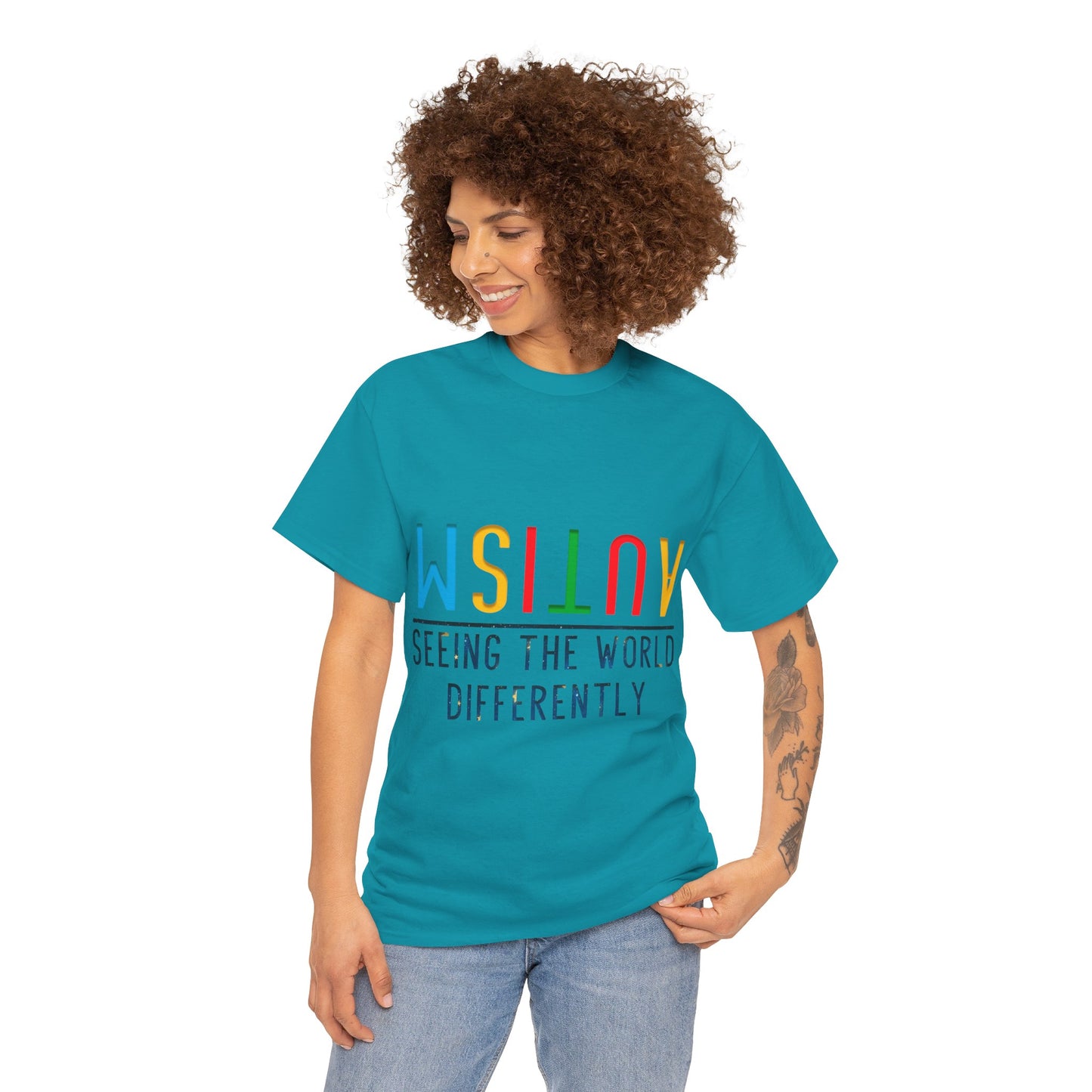 Autism Seeing the World Differently T-shirt Unisex Heavy Cotton