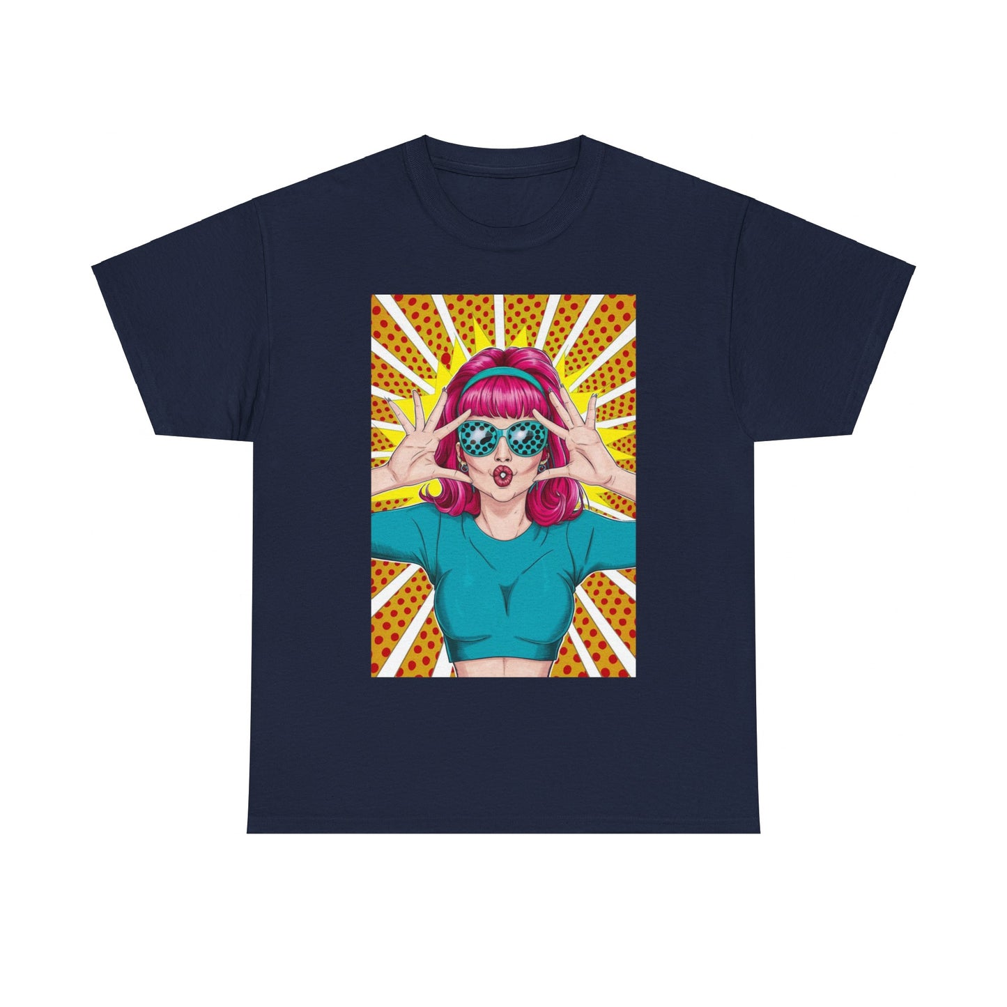 Sexy Retro PopArt Girl Vibrant Colors Unisex heavy cotton Tshirt