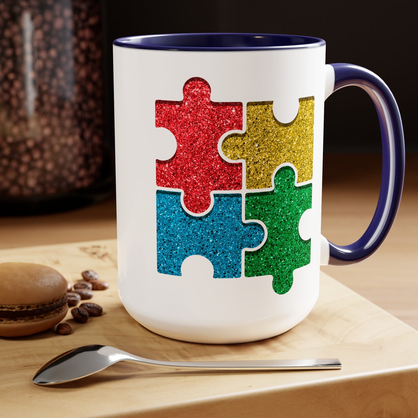 Autism Puzzle Pieces 15oz Coffee Mug