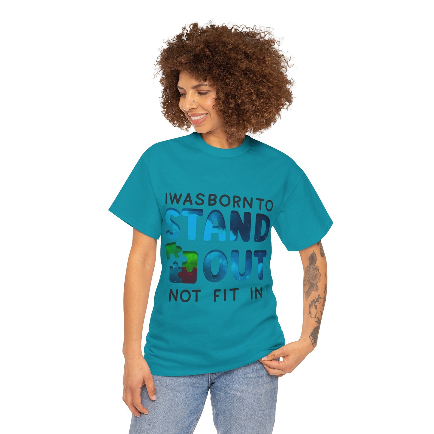 Autism I was Born To Stand Out T-shirt Unisex Heavy Cotton