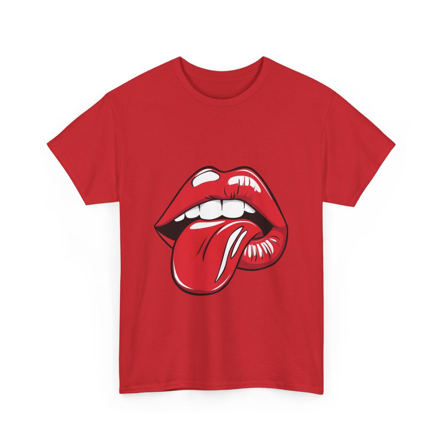 Sexy Retro PopArt Red Lips and Tounge Unisex heavy cotton Tshirt