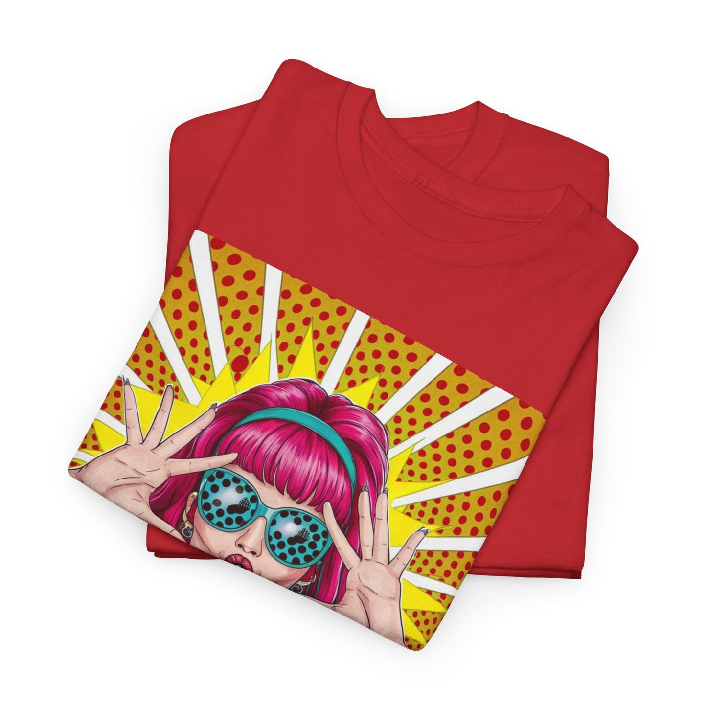 Sexy Retro PopArt Girl Vibrant Colors Unisex heavy cotton Tshirt