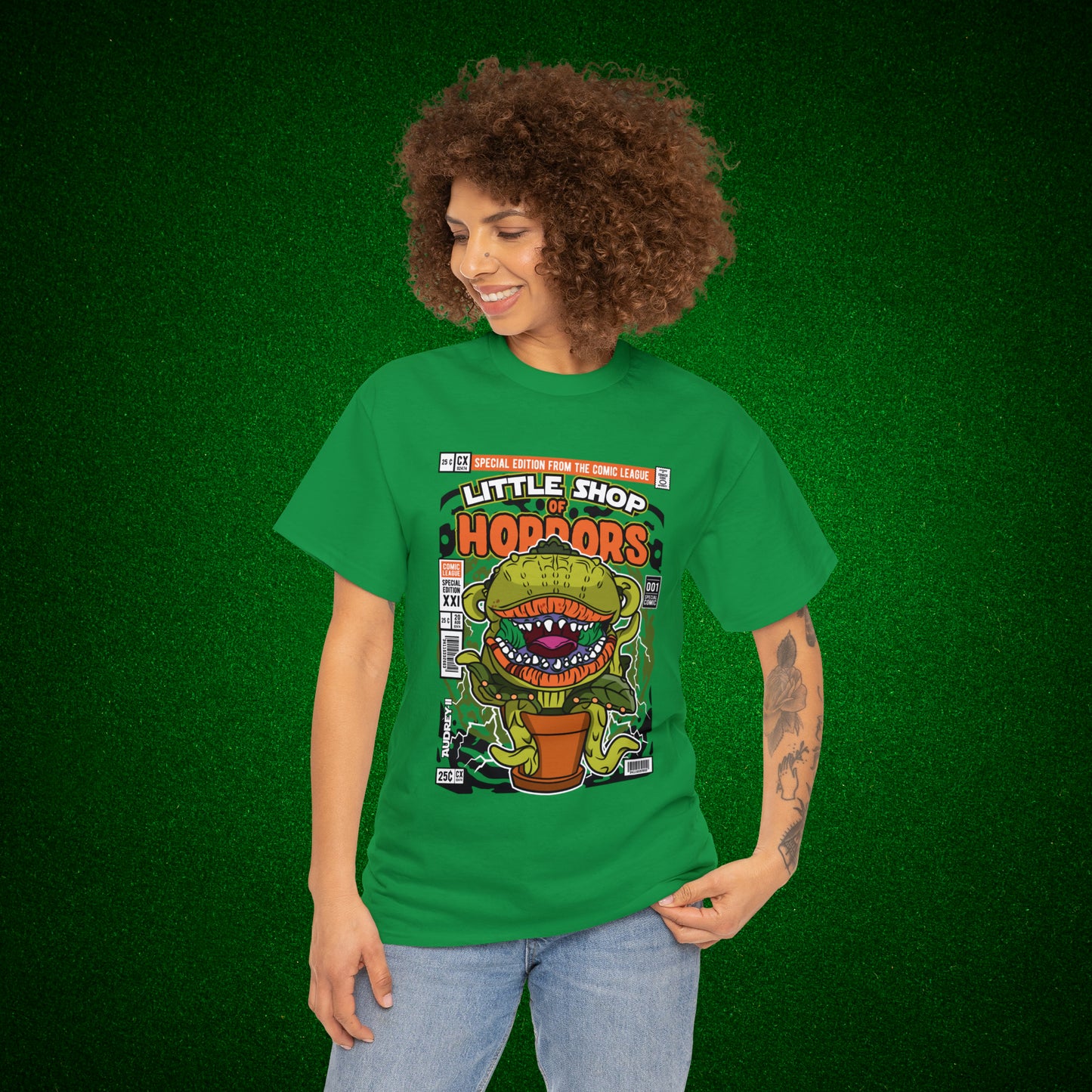 Little Shop of Horrors Audrey Pop Culture Mock Comic Cover heavy cotton T-shirt