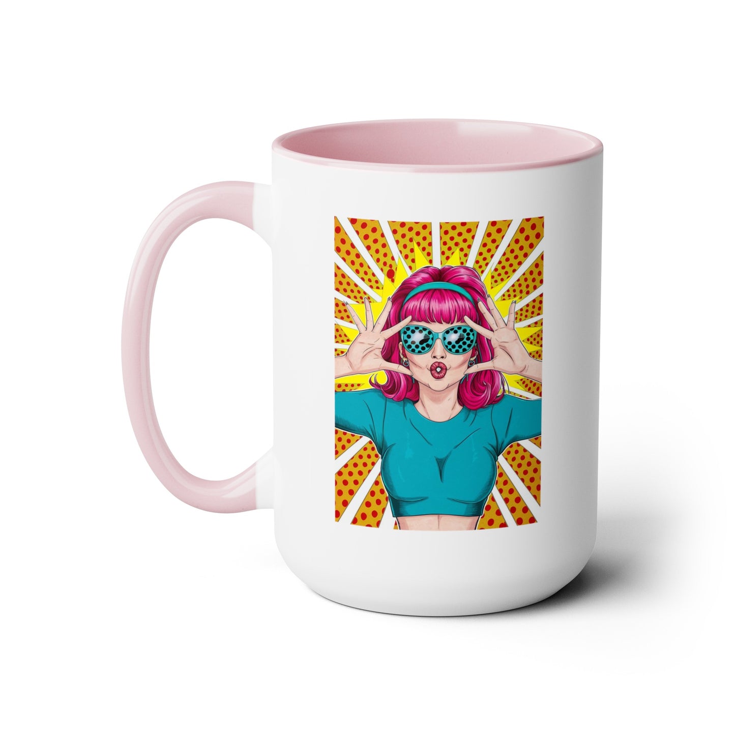 Sexy Retro PopArt Girl with Vibrant Colors 15oz Coffee Mug