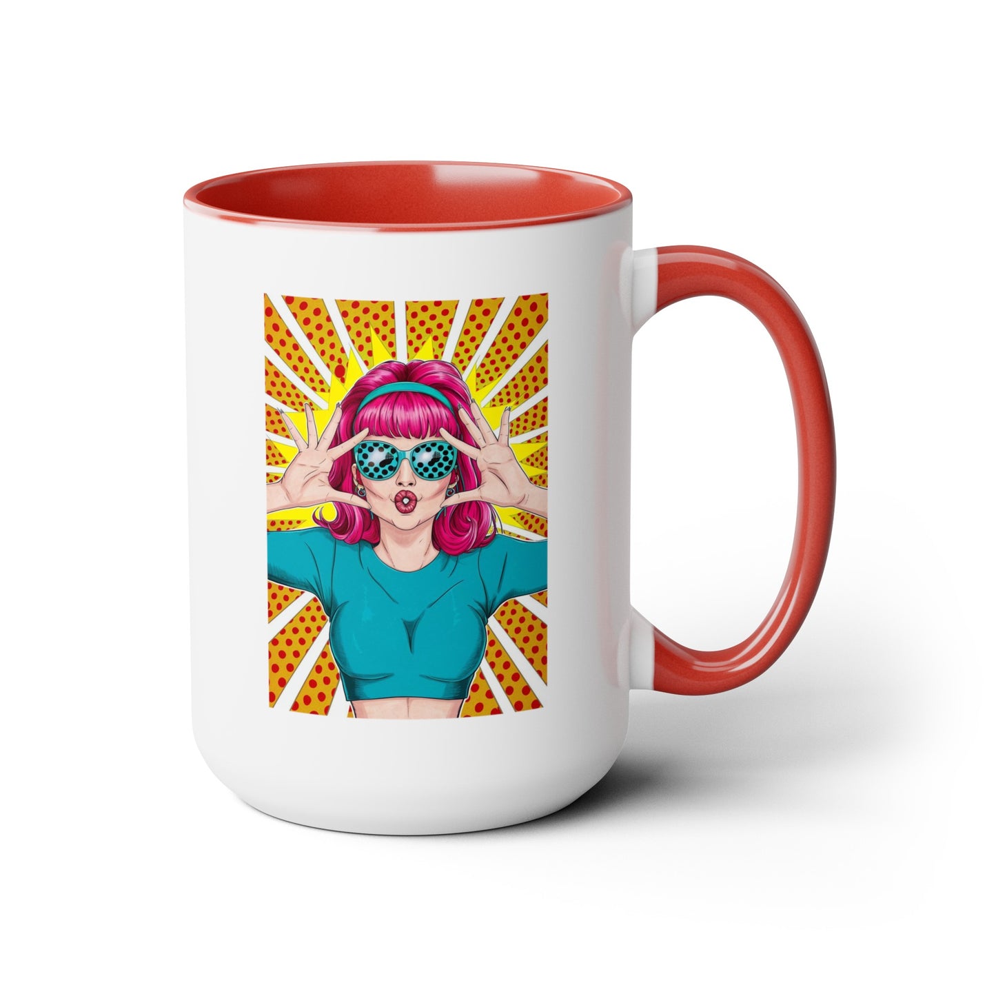 Sexy Retro PopArt Girl with Vibrant Colors 15oz Coffee Mug