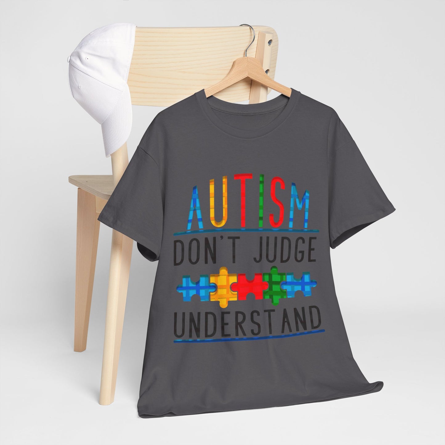 Autism Don't Judge Understand T-shirt Unisex Heavy Cotton