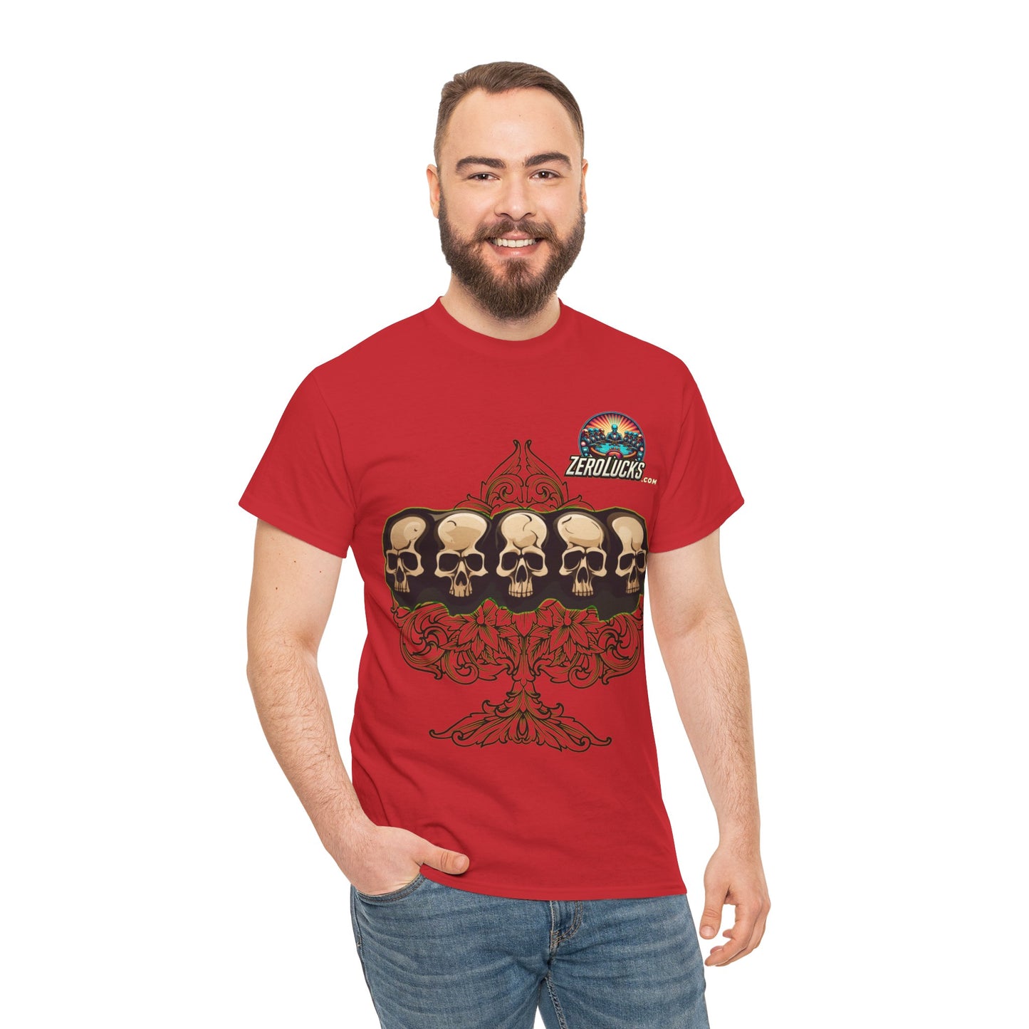 No Lucks Skulls with Spade T-shirt Unisex Heavy Cotton