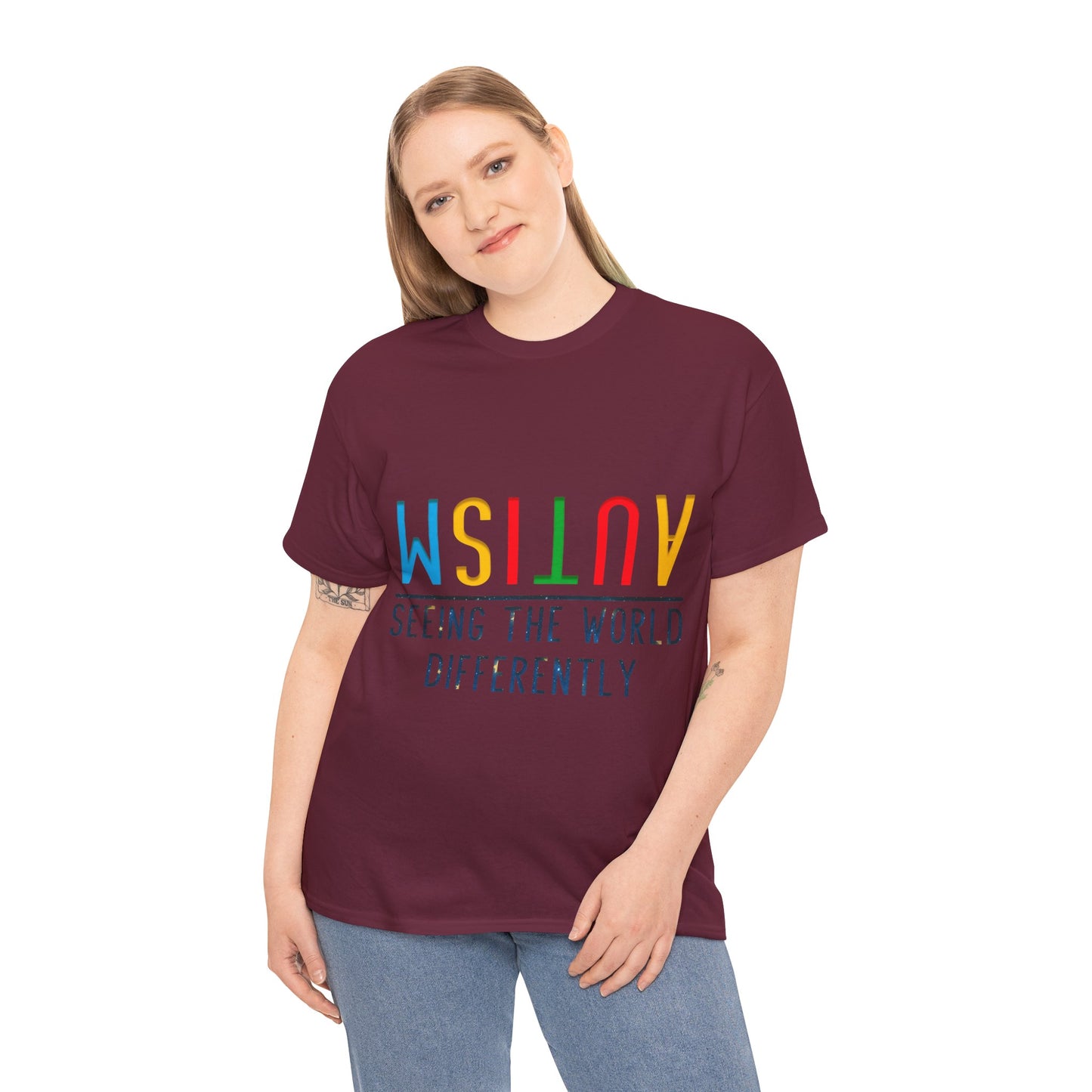 Autism Seeing the World Differently T-shirt Unisex Heavy Cotton