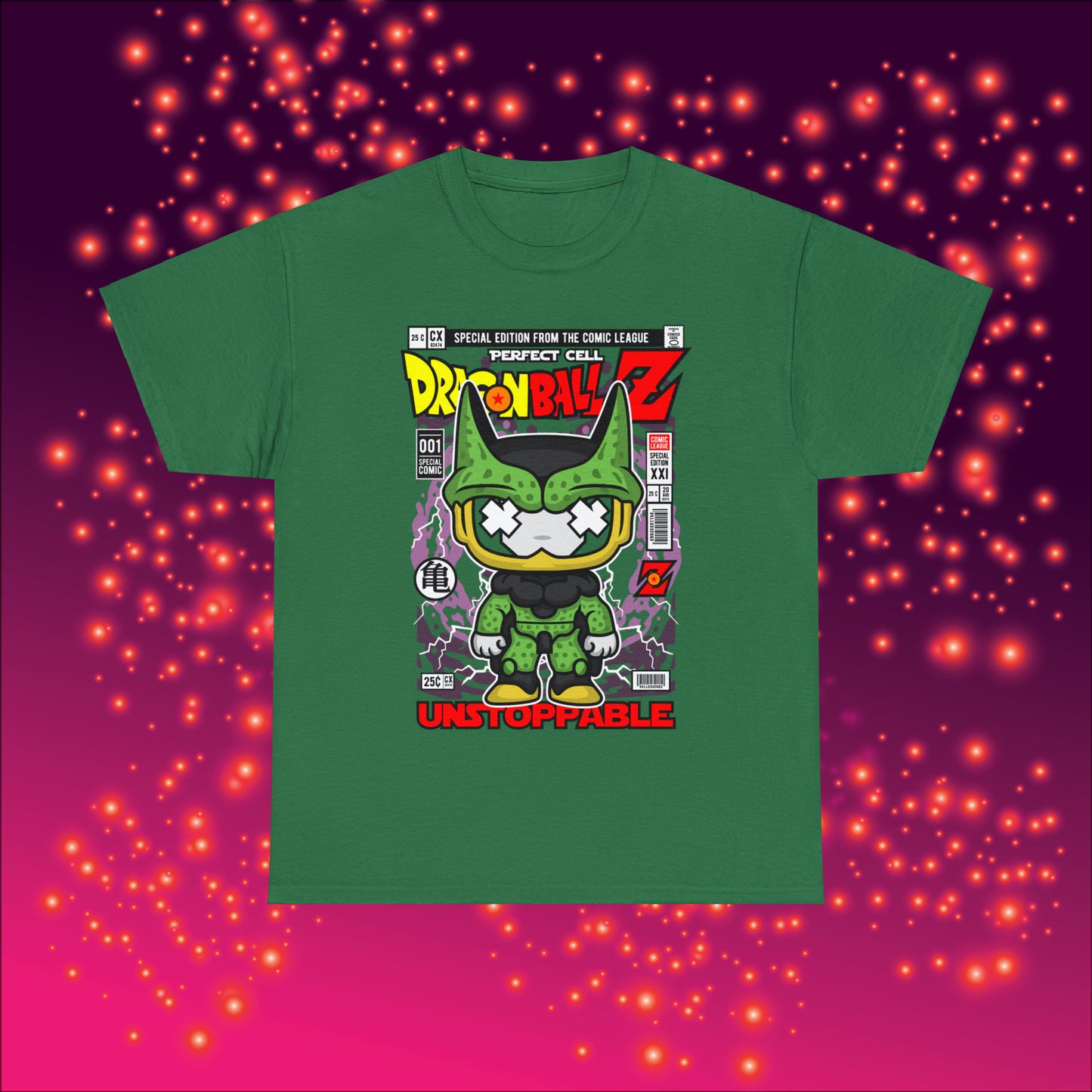 Perfect Cell DragonBall Z Pop Culture Mock Comic Cover heavy cotton T-shirt