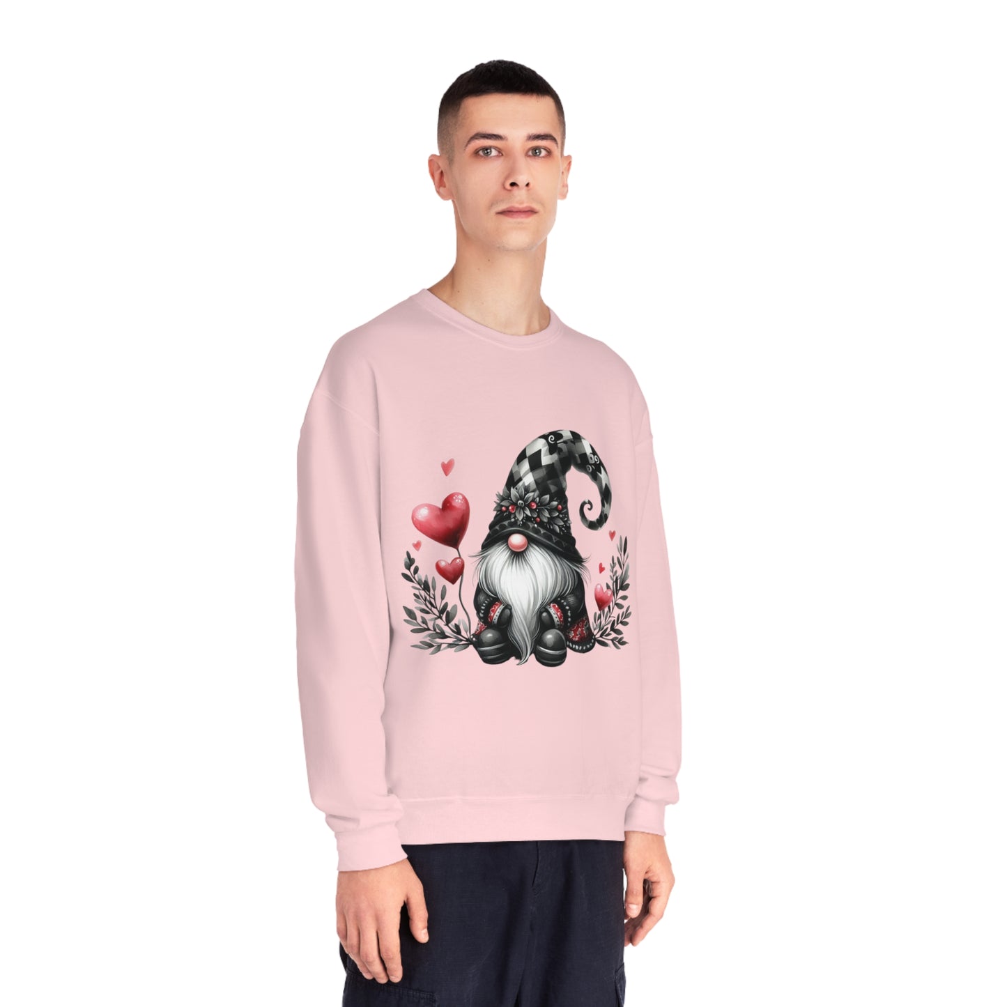 Black Valentine Gnome Unisex NuBlend® Crewneck Sweatshirt
