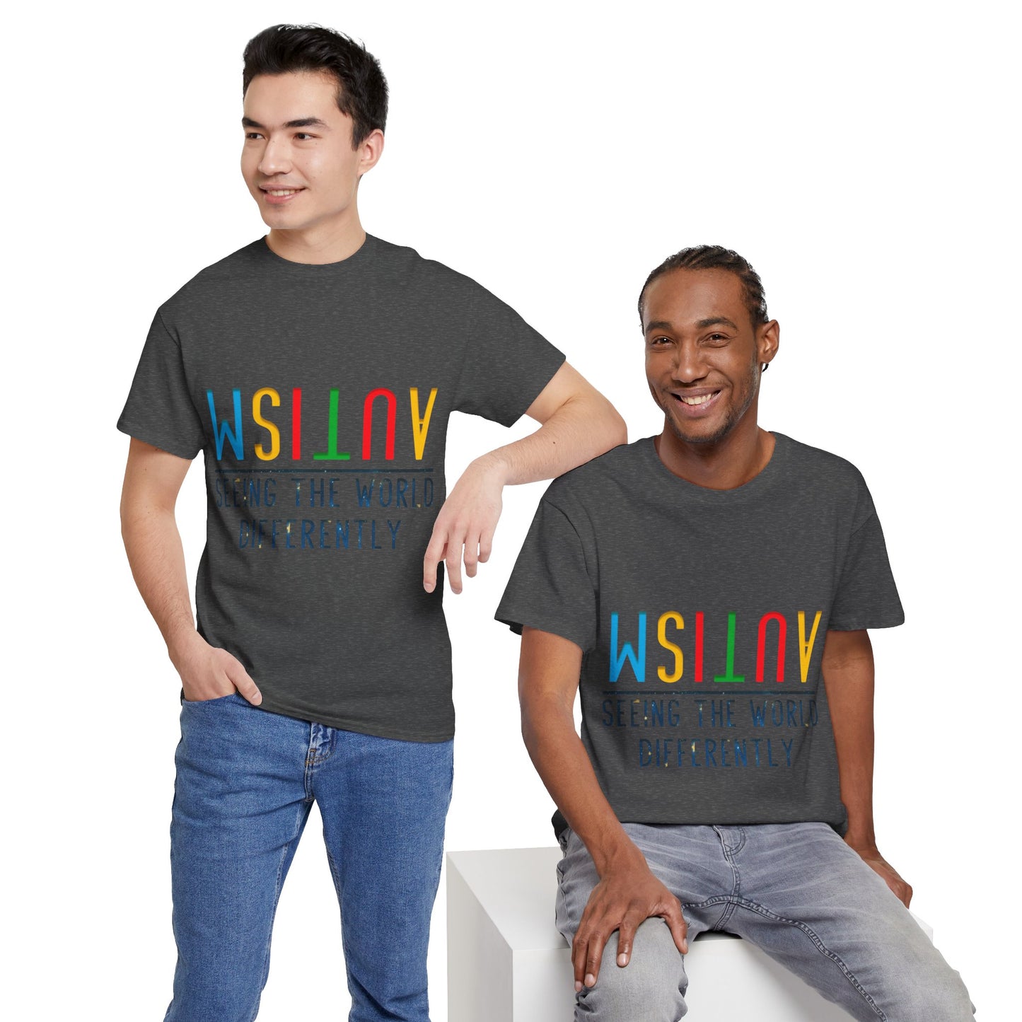 Autism Seeing the World Differently T-shirt Unisex Heavy Cotton