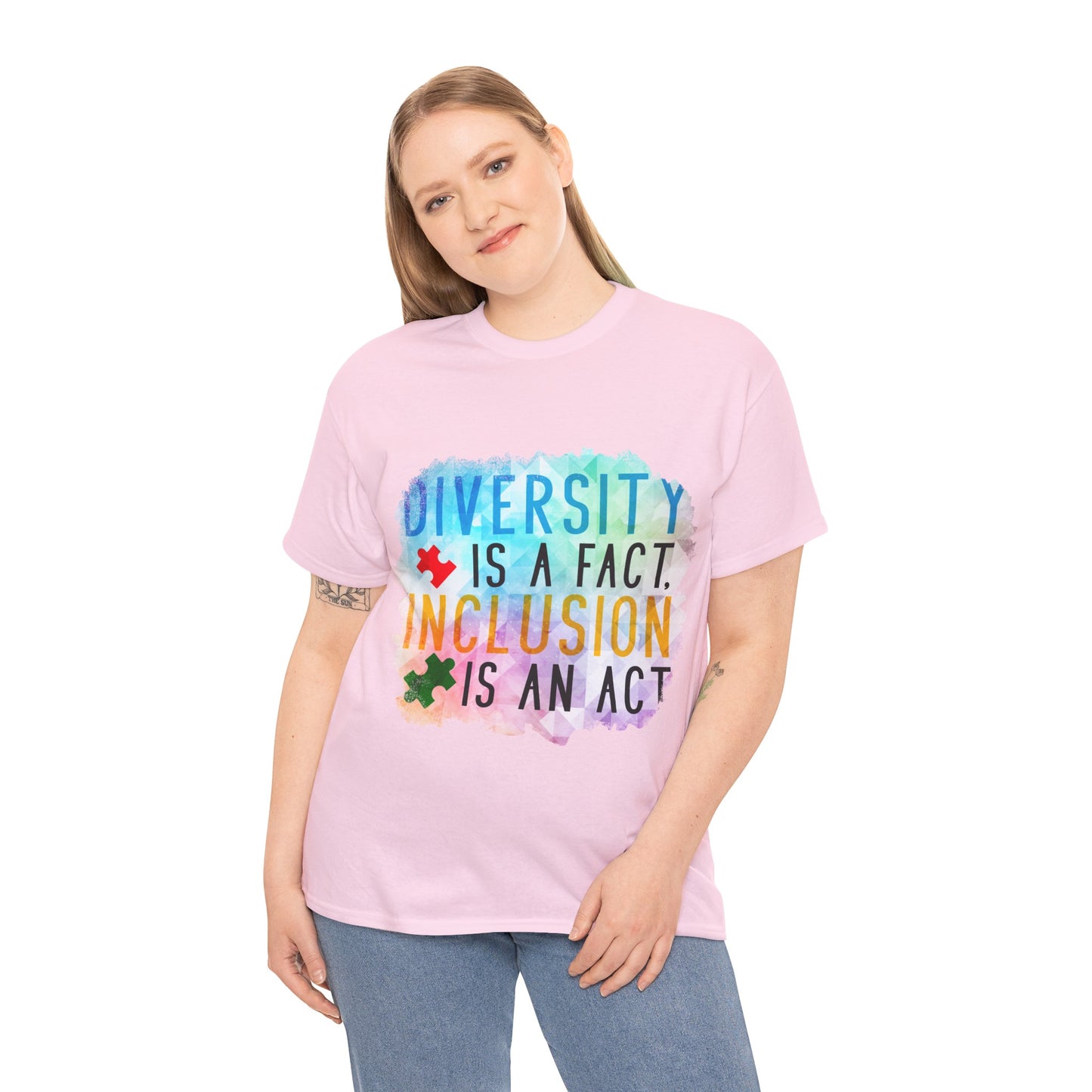 Autism Diversity is a Fact, Inclusion is an Act T-shirt Unisex Heavy Cotton