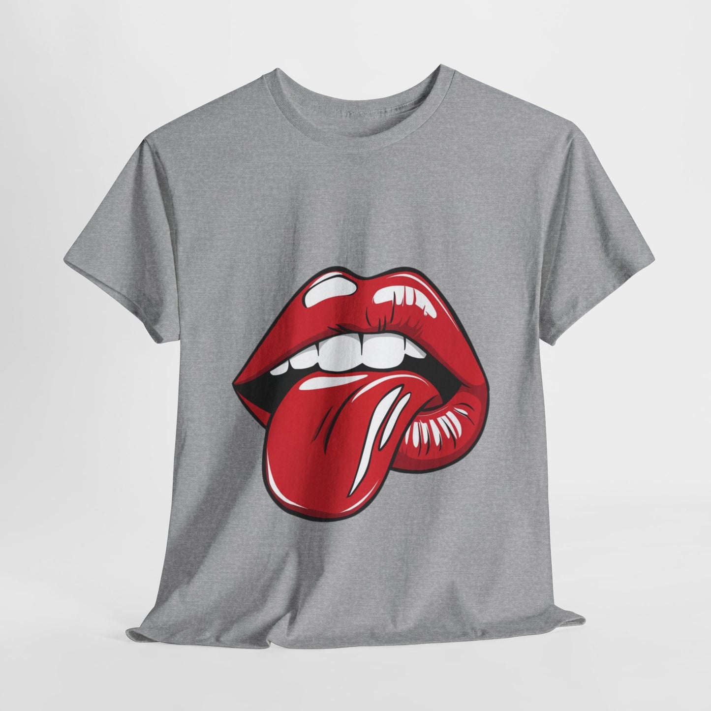 Sexy Retro PopArt Red Lips and Tounge Unisex heavy cotton Tshirt