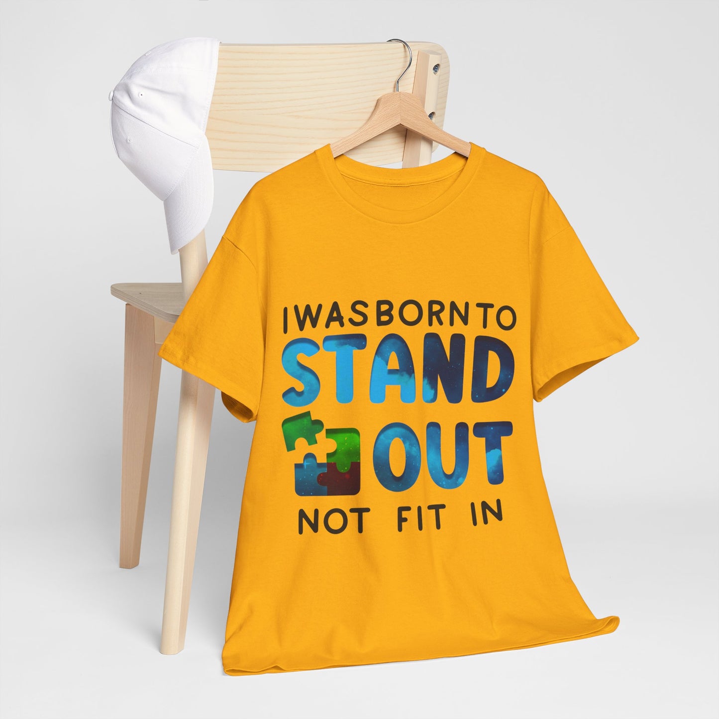 Autism I was Born To Stand Out T-shirt Unisex Heavy Cotton