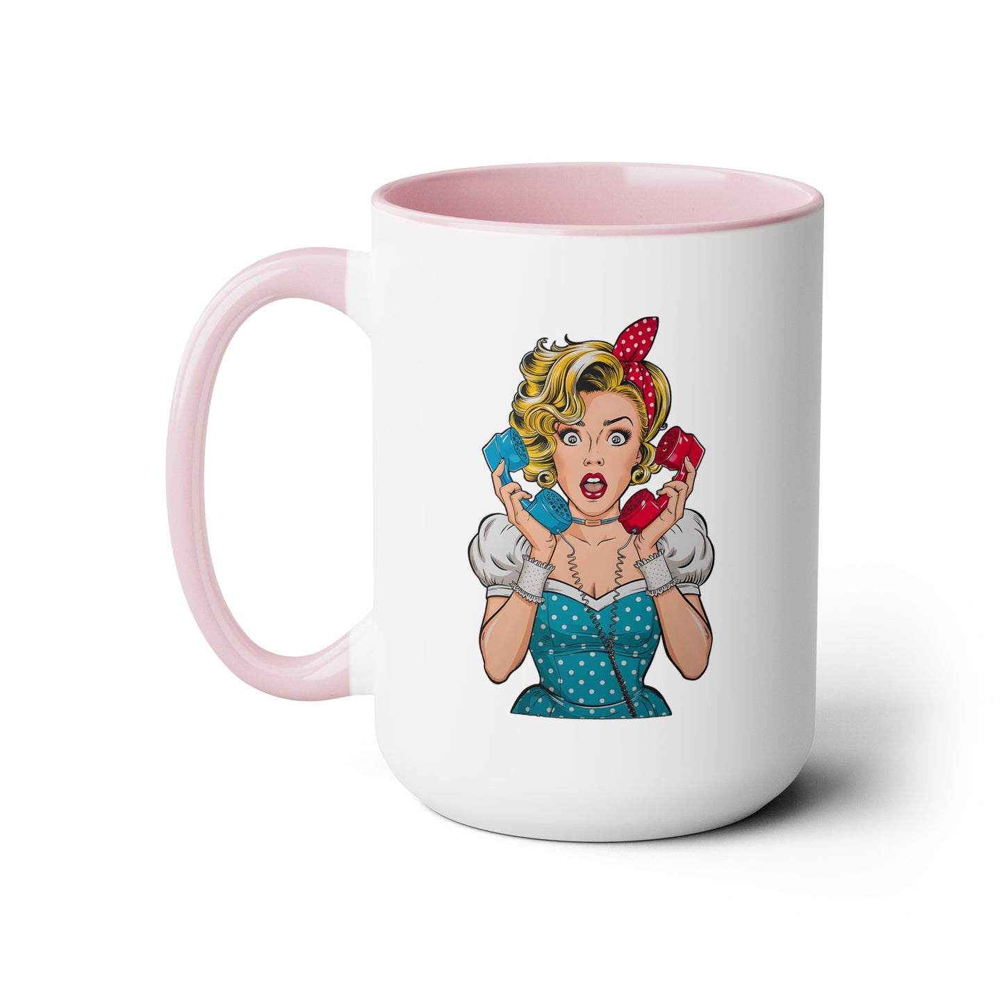 PopArt Girl on Telephone 15oz Coffee Mug