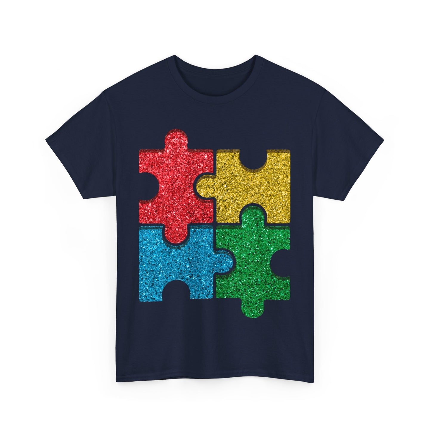 Autism Puzzle Pieces T-shirt Unisex Heavy Cotton