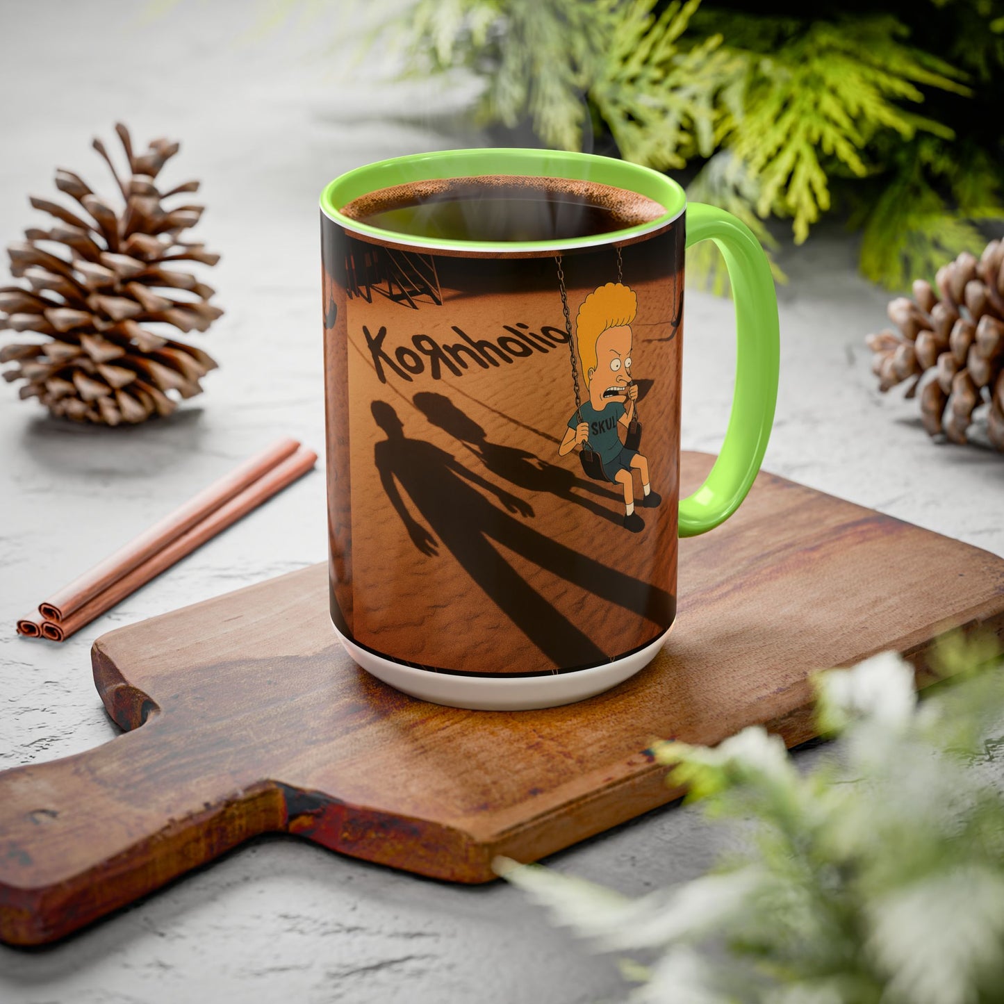 Kornholio 15 oz Coffee Mug Funny Nu Metal Cartoon Cup Multiple Colors