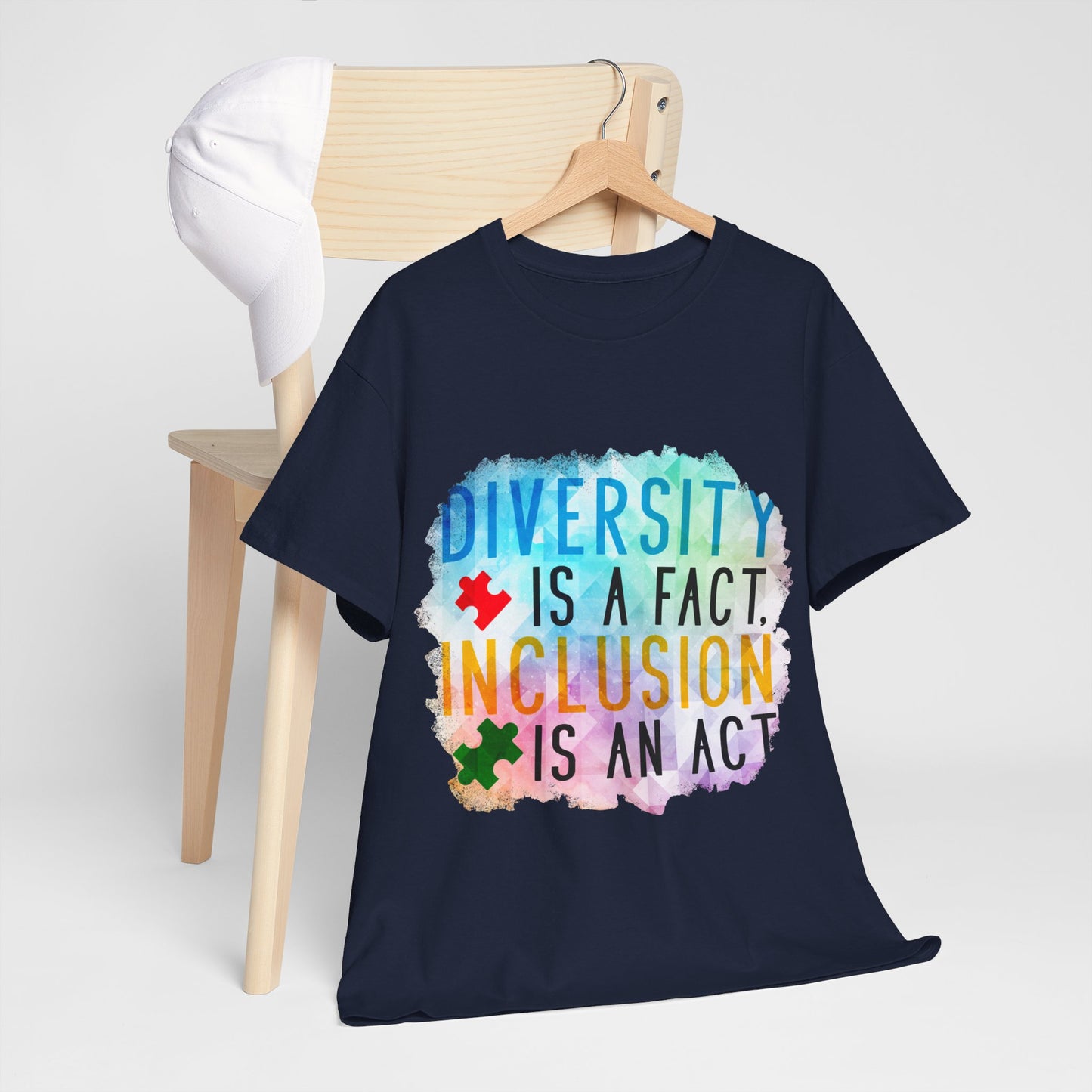 Autism Diversity is a Fact, Inclusion is an Act T-shirt Unisex Heavy Cotton