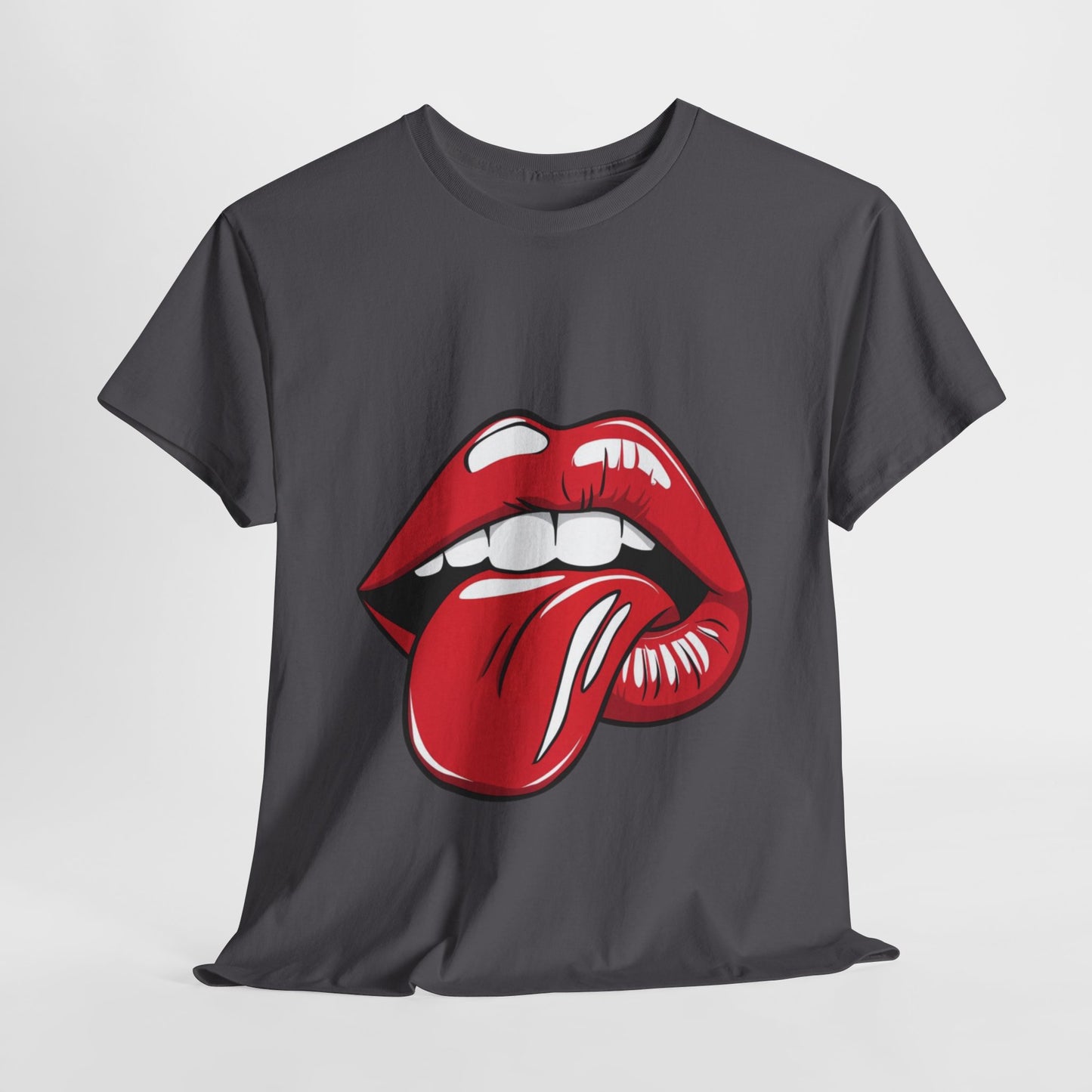 Sexy Retro PopArt Red Lips and Tounge Unisex heavy cotton Tshirt