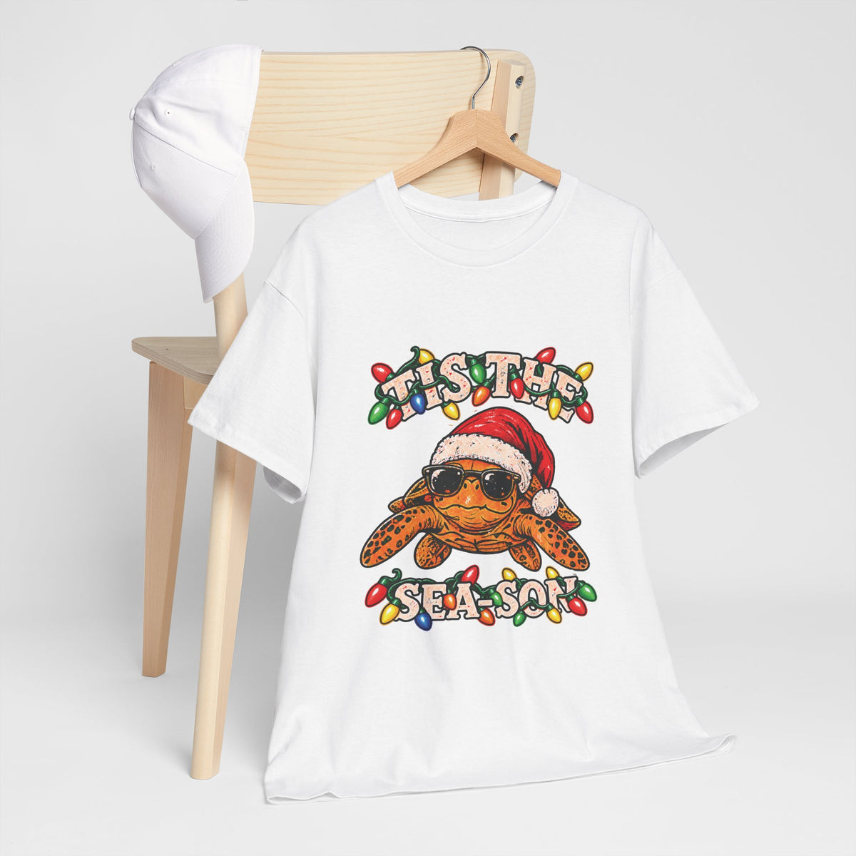 Tis the Sea-Son Christmas Sea Turtle T-Shirt – Coastal Holiday Tee