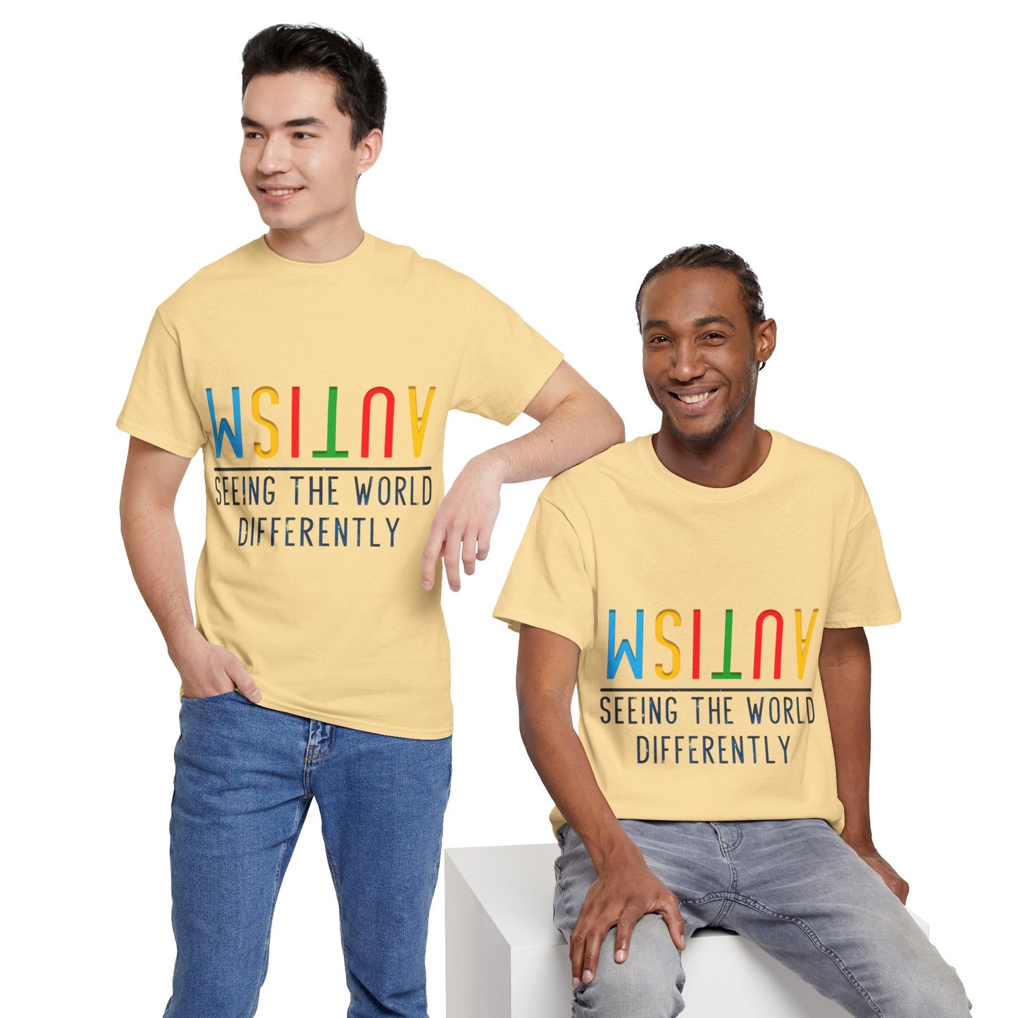 Autism Seeing the World Differently T-shirt Unisex Heavy Cotton
