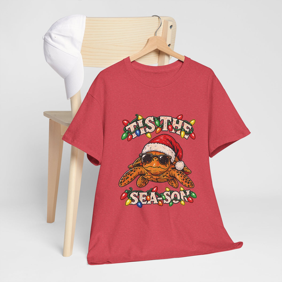 Tis the Sea-Son Christmas Sea Turtle T-Shirt – Coastal Holiday Tee
