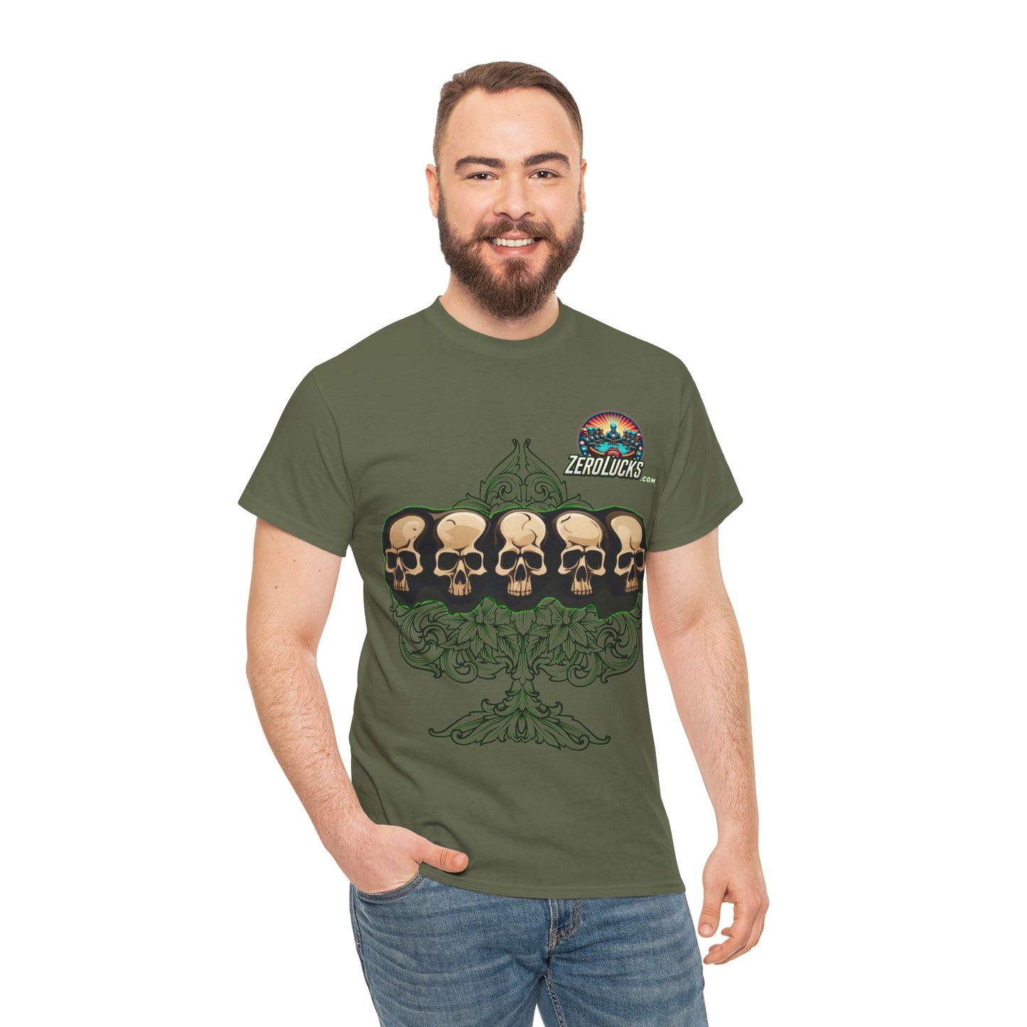 No Lucks Skulls with Spade T-shirt Unisex Heavy Cotton