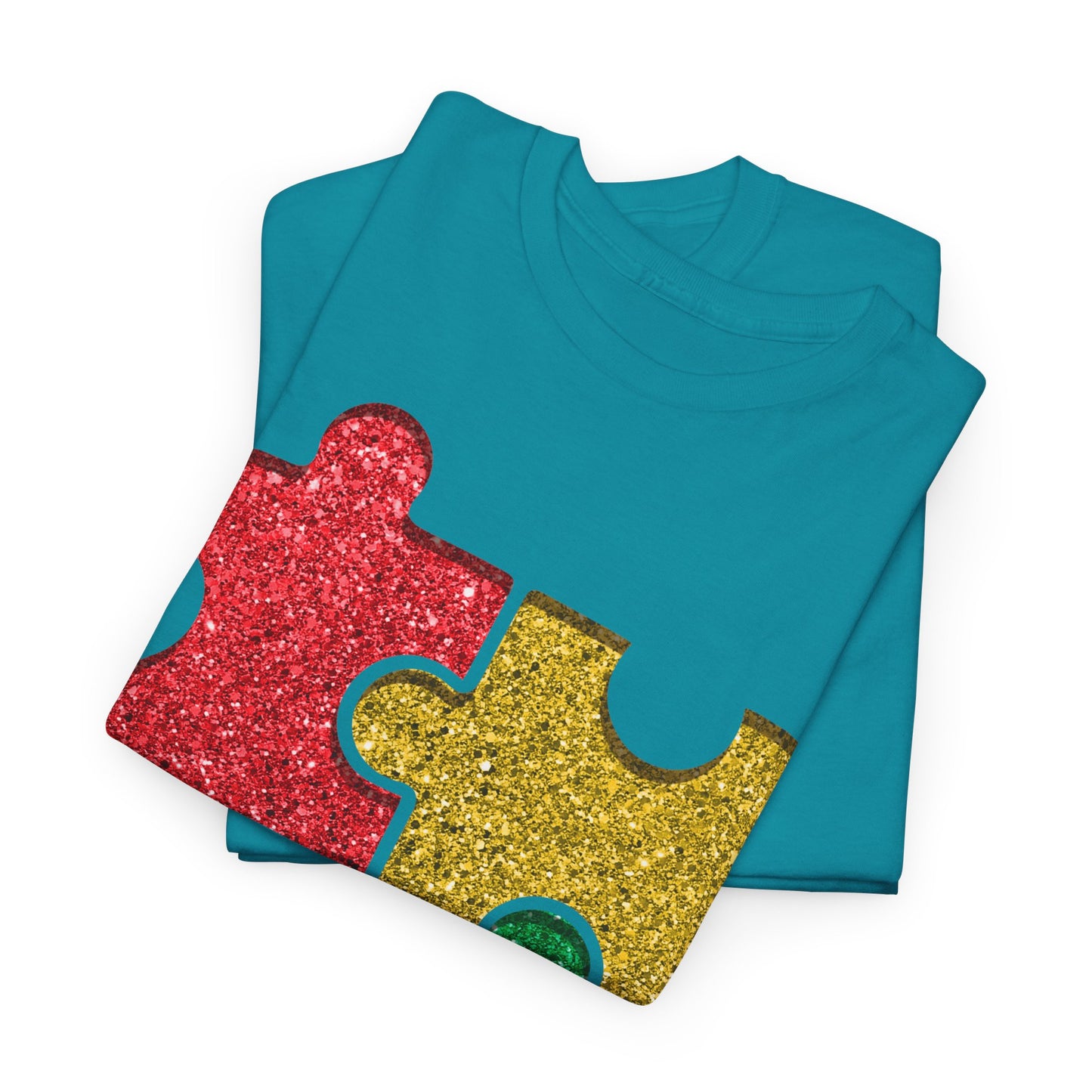 Autism Puzzle Pieces T-shirt Unisex Heavy Cotton