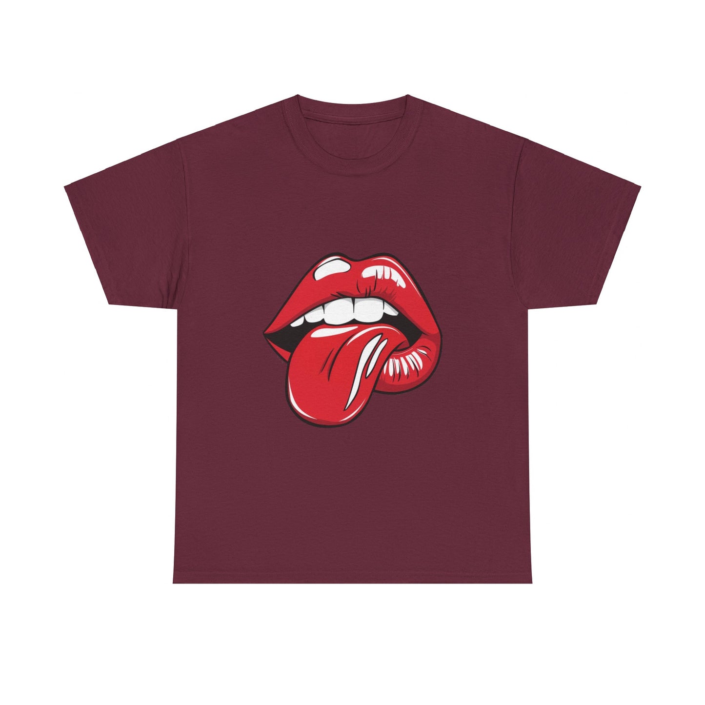 Sexy Retro PopArt Red Lips and Tounge Unisex heavy cotton Tshirt